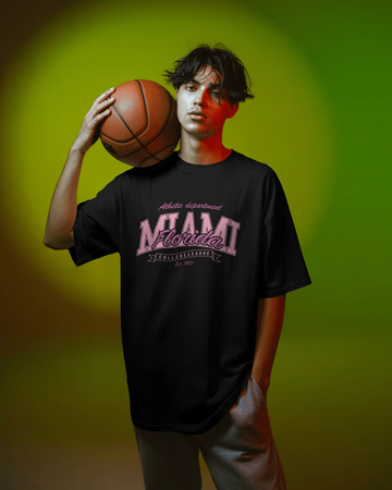 Miami Retro Graphic T-Shirt for Men – Regular Fit Streetwear Tee | Urban Layon