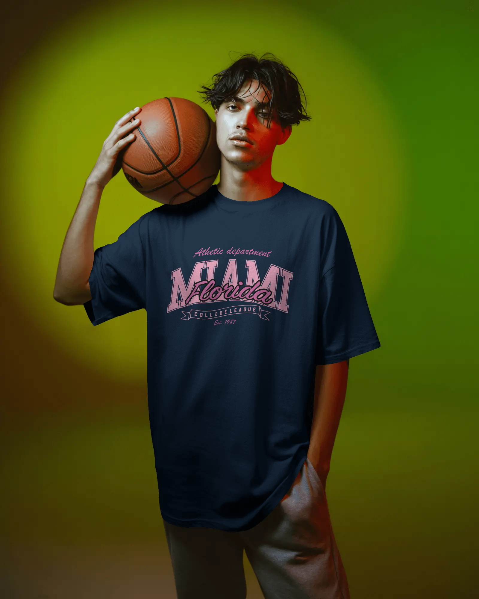 Miami Retro Graphic T-Shirt for Men – Regular Fit Streetwear Tee | Urban Layon