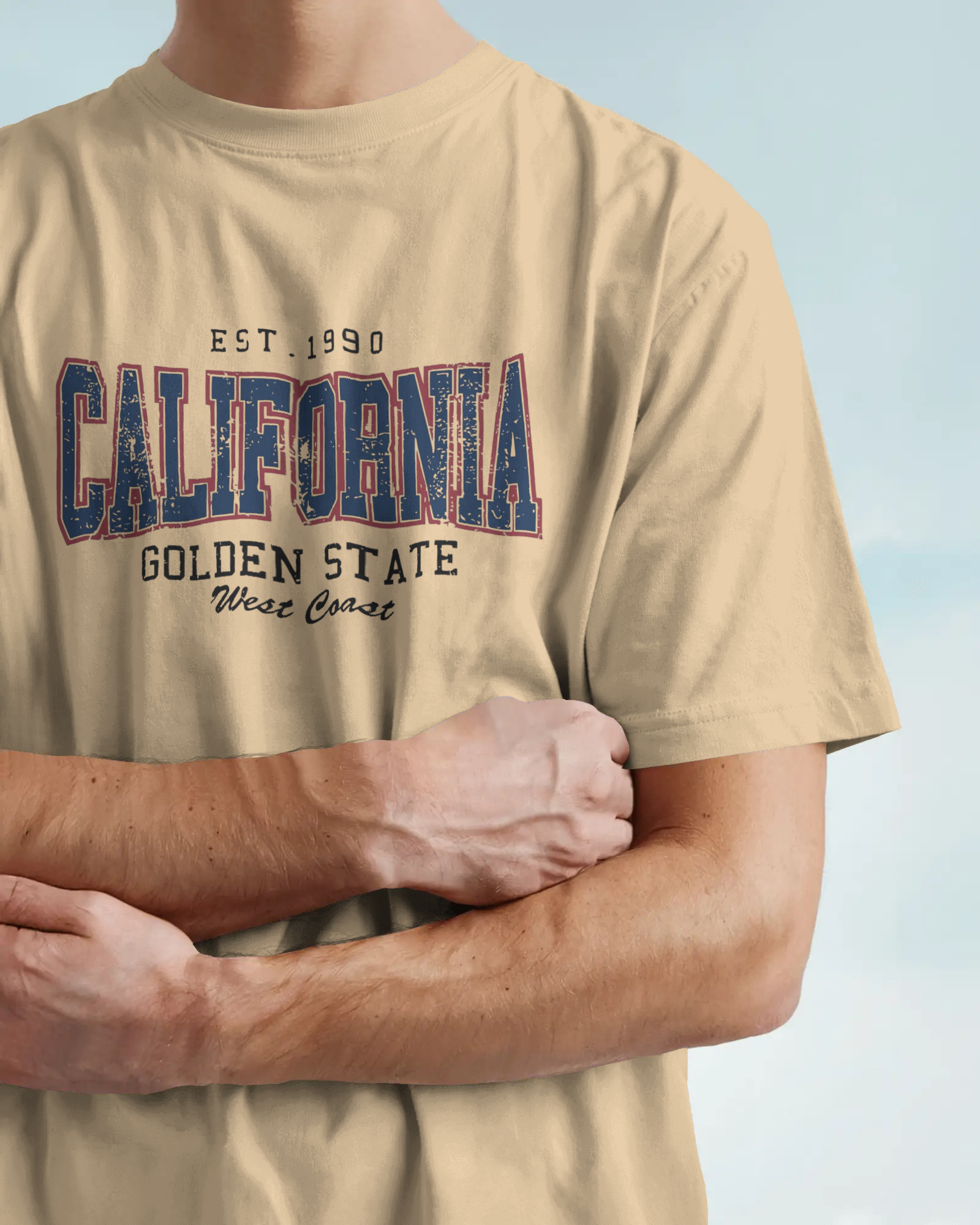 California Golden State Graphic Regular Fit T-Shirt for Men – West Coast Cotton Tee | Urban Layon