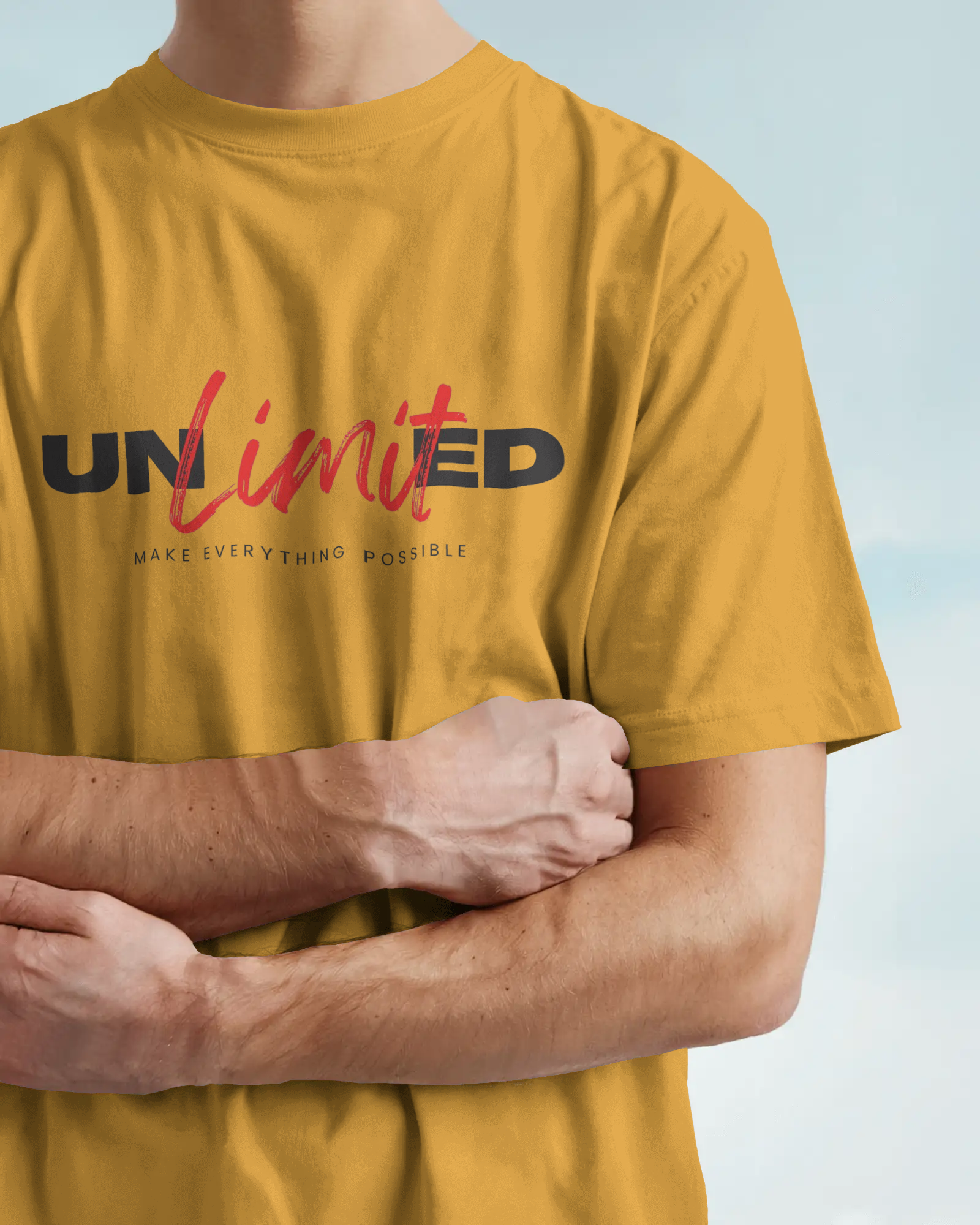 Unlimited Graphic Regular Fit T-Shirt for Men – Motivational Streetwear Cotton Tee | Urban Layon
