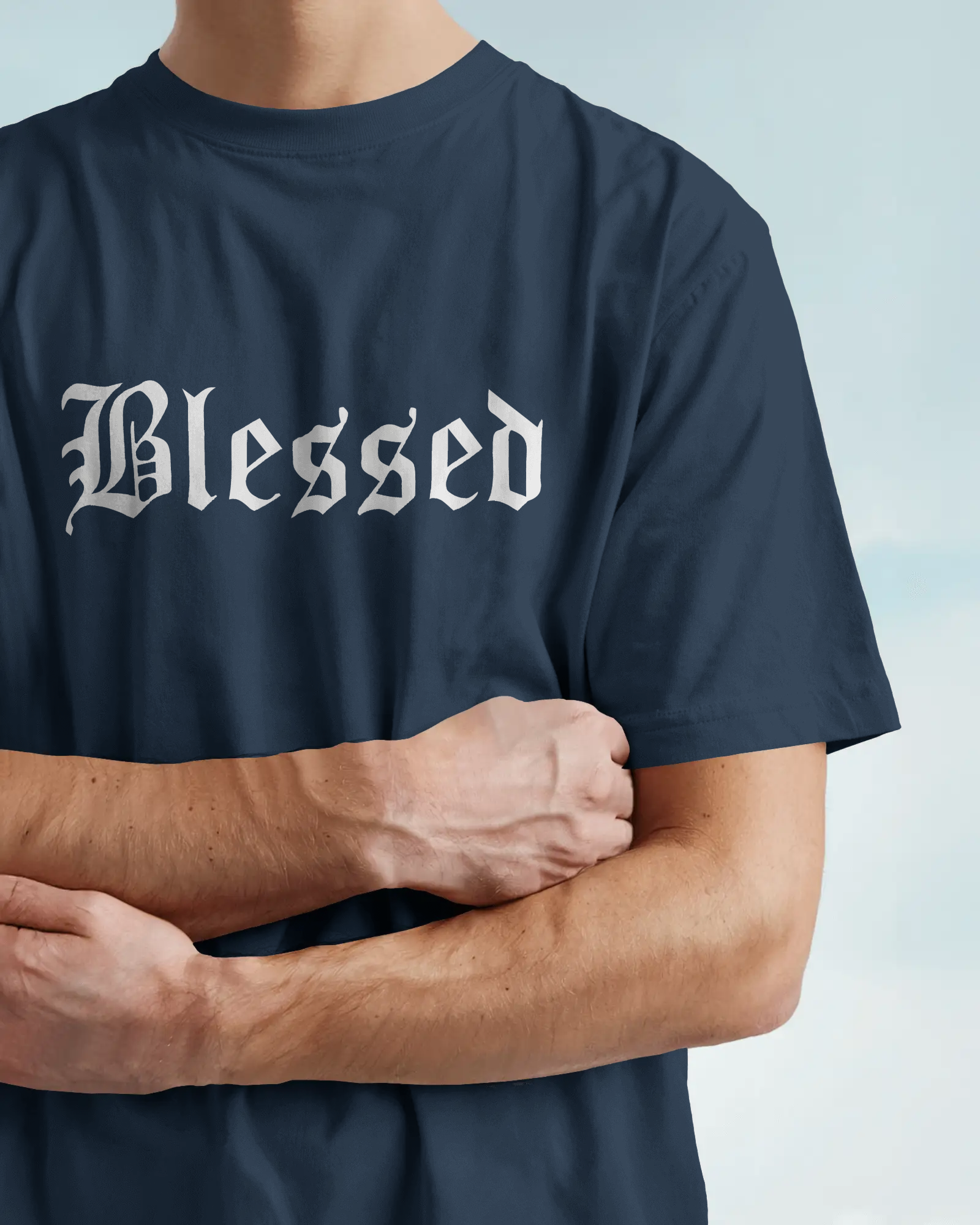 Blessed Gothic Graphic Regular Fit T-Shirt for Men – Streetwear Cotton Tee | Urban Layon