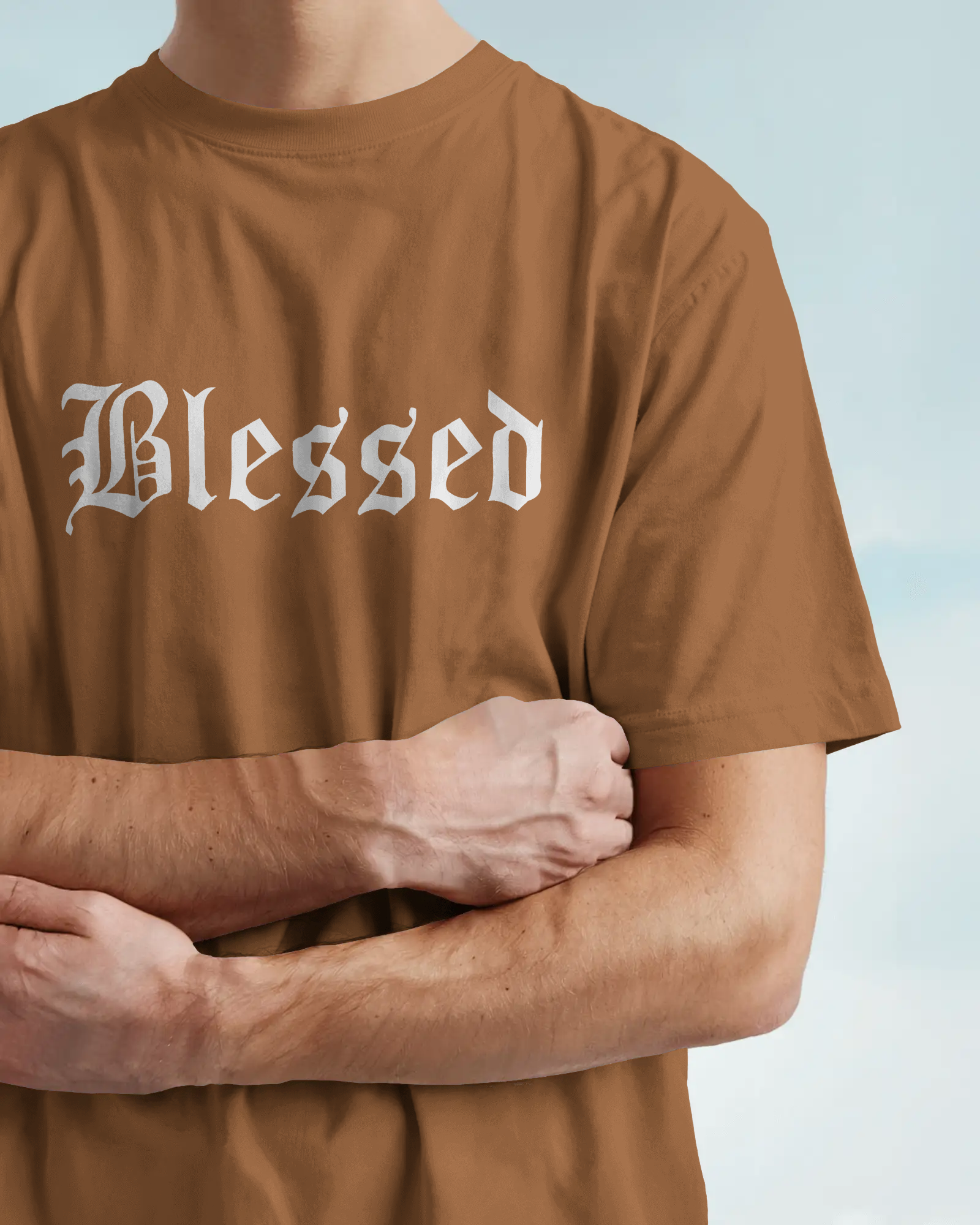 Blessed Gothic Graphic Regular Fit T-Shirt for Men – Streetwear Cotton Tee | Urban Layon