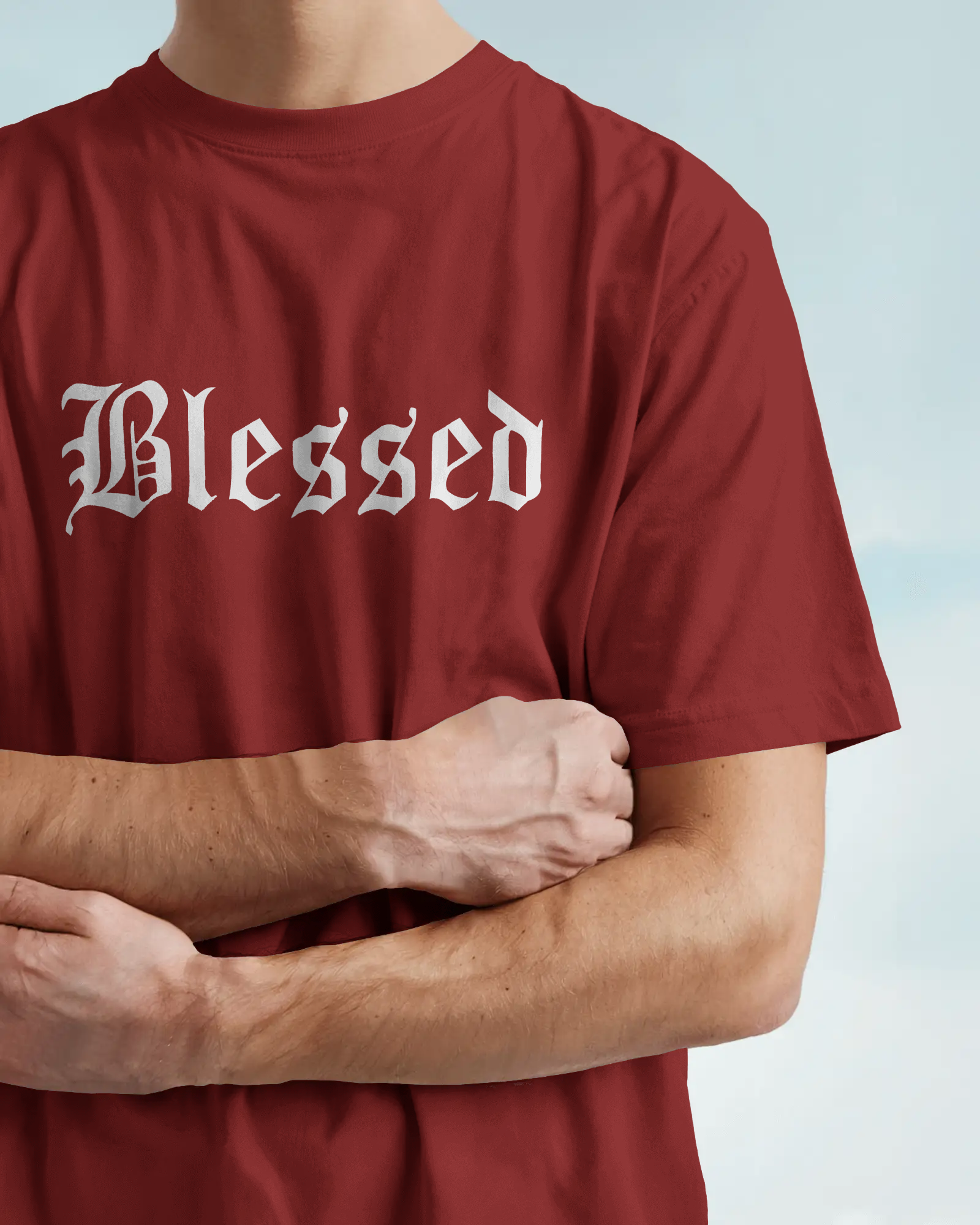 Blessed Gothic Graphic Regular Fit T-Shirt for Men – Streetwear Cotton Tee | Urban Layon