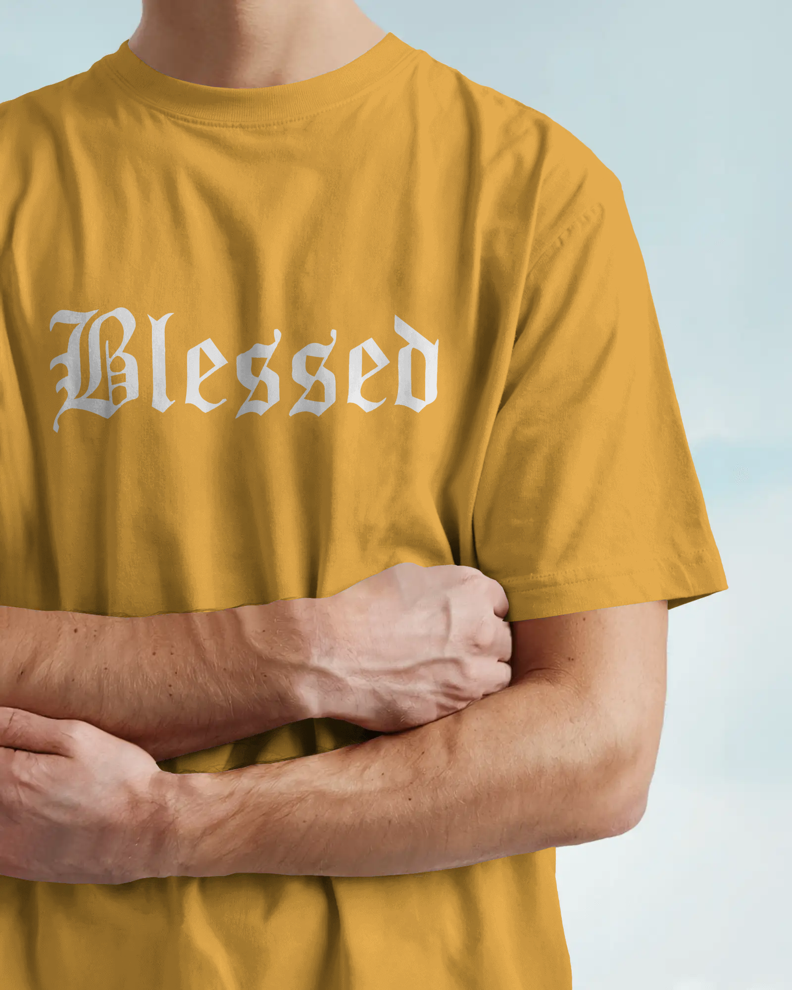 Blessed Gothic Graphic Regular Fit T-Shirt for Men – Streetwear Cotton Tee | Urban Layon