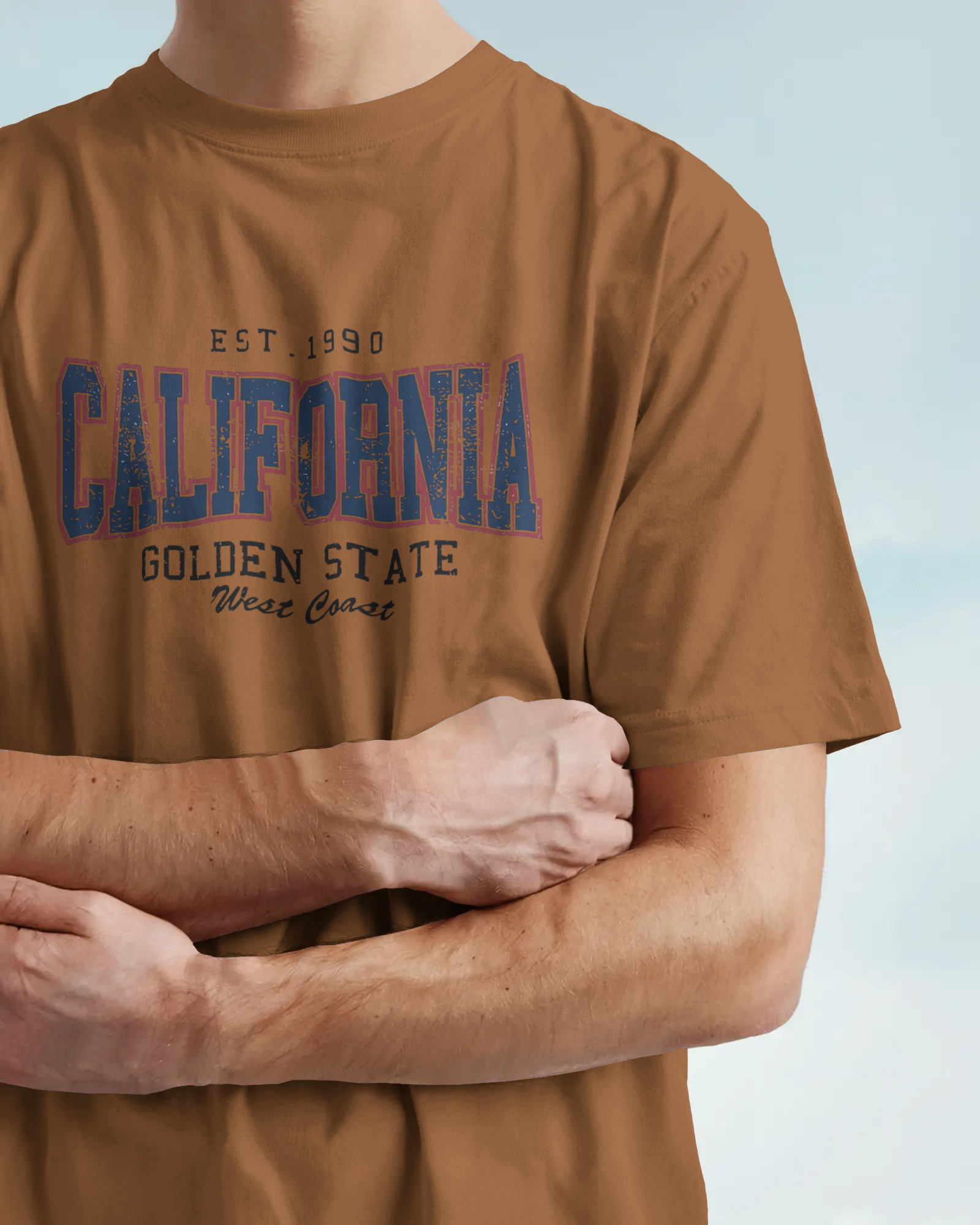 California Golden State Graphic Regular Fit T-Shirt for Men – West Coast Cotton Tee | Urban Layon