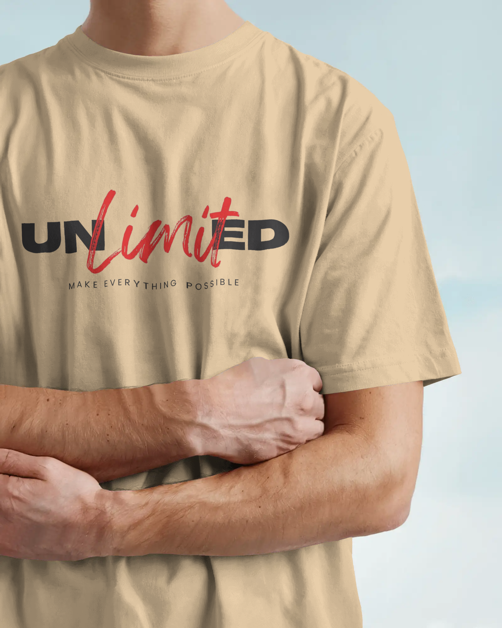 Unlimited Graphic Regular Fit T-Shirt for Men – Motivational Streetwear Cotton Tee | Urban Layon