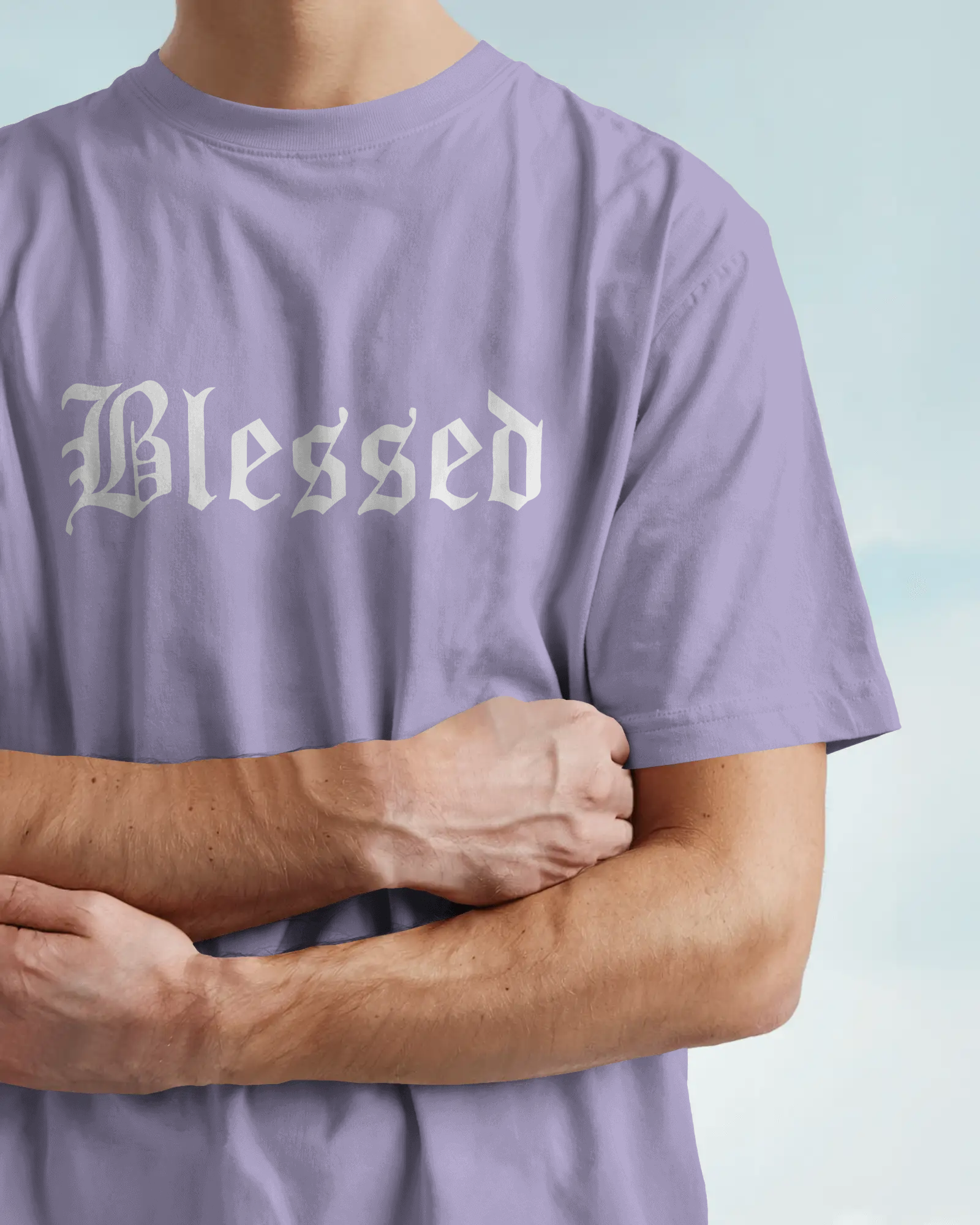 Blessed Gothic Graphic Regular Fit T-Shirt for Men – Streetwear Cotton Tee | Urban Layon