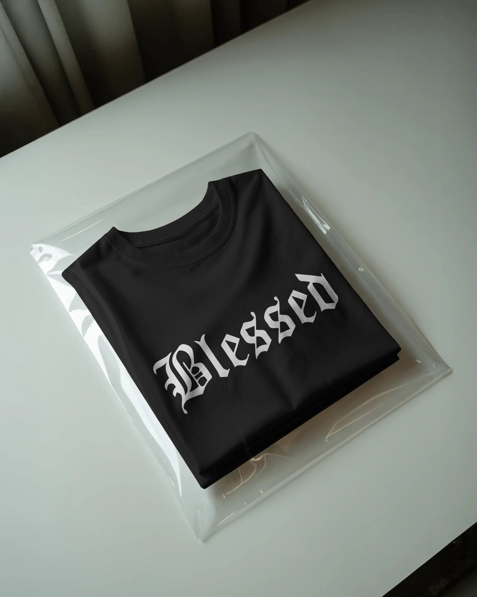 Blessed Gothic Graphic Regular Fit T-Shirt for Men – Streetwear Cotton Tee | Urban Layon