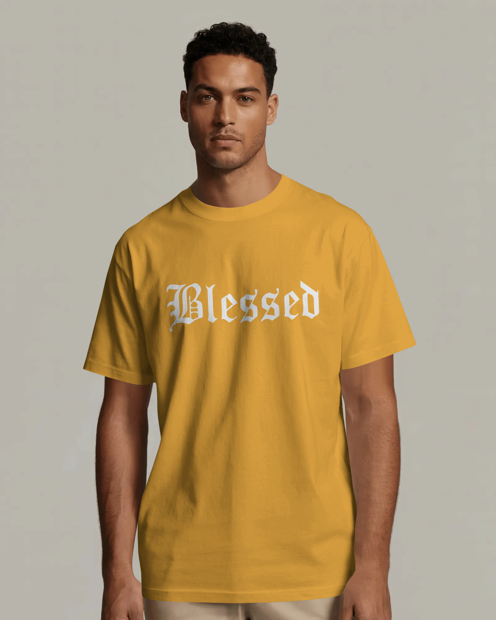 Blessed Gothic Graphic Regular Fit T-Shirt for Men – Streetwear Cotton Tee | Urban Layon