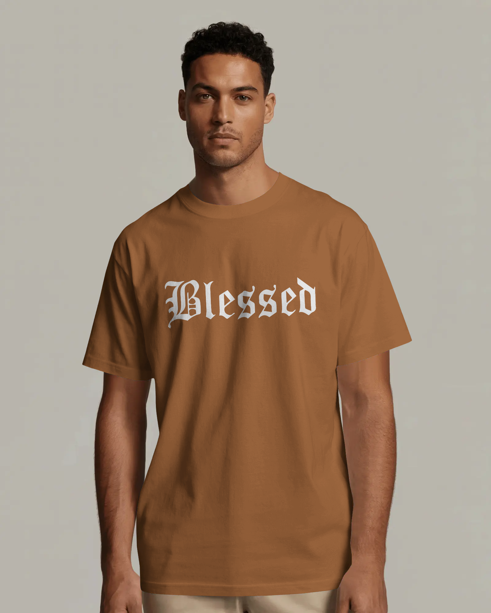 Blessed Gothic Graphic Regular Fit T-Shirt for Men – Streetwear Cotton Tee | Urban Layon