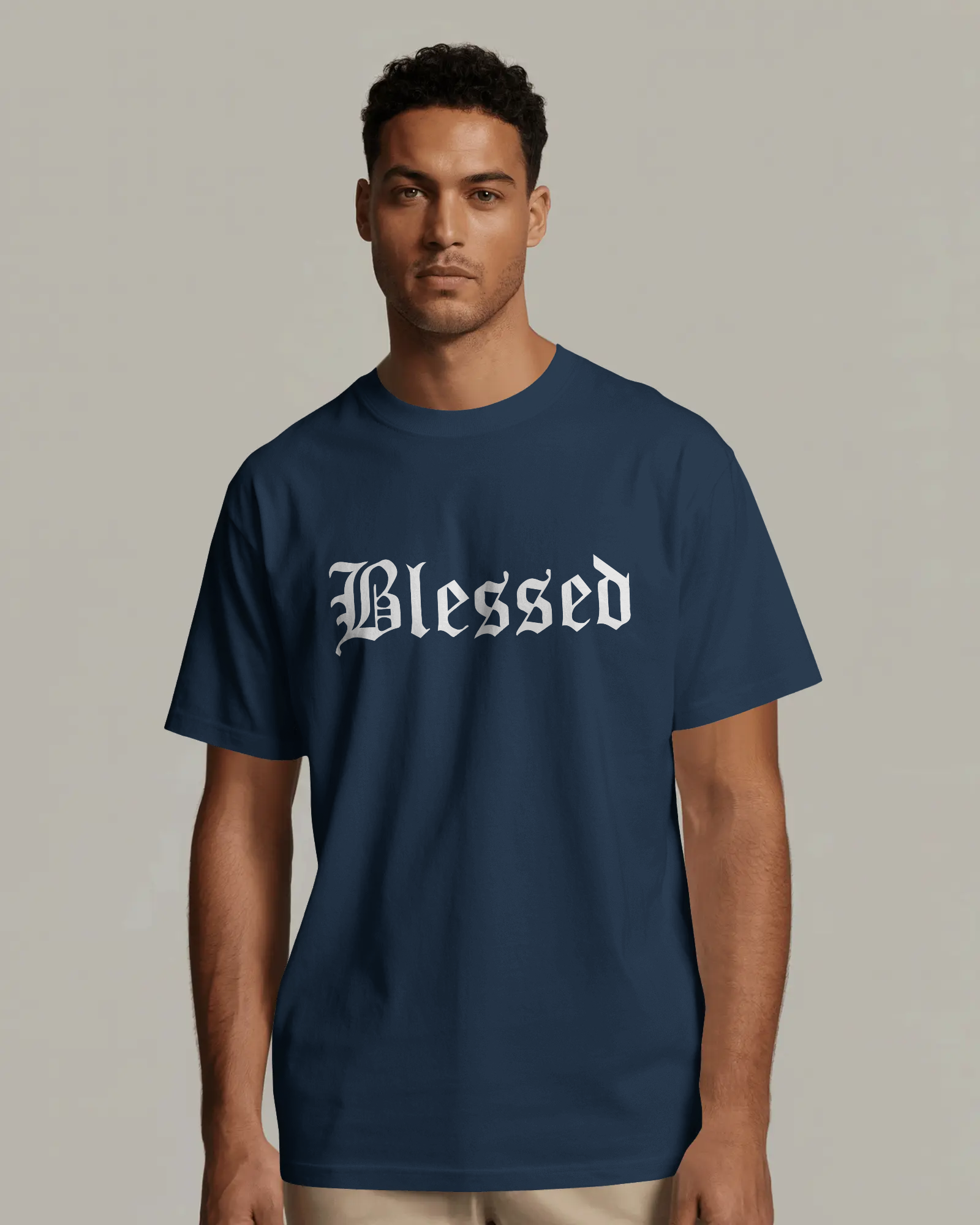 Blessed Gothic Graphic Regular Fit T-Shirt for Men – Streetwear Cotton Tee | Urban Layon