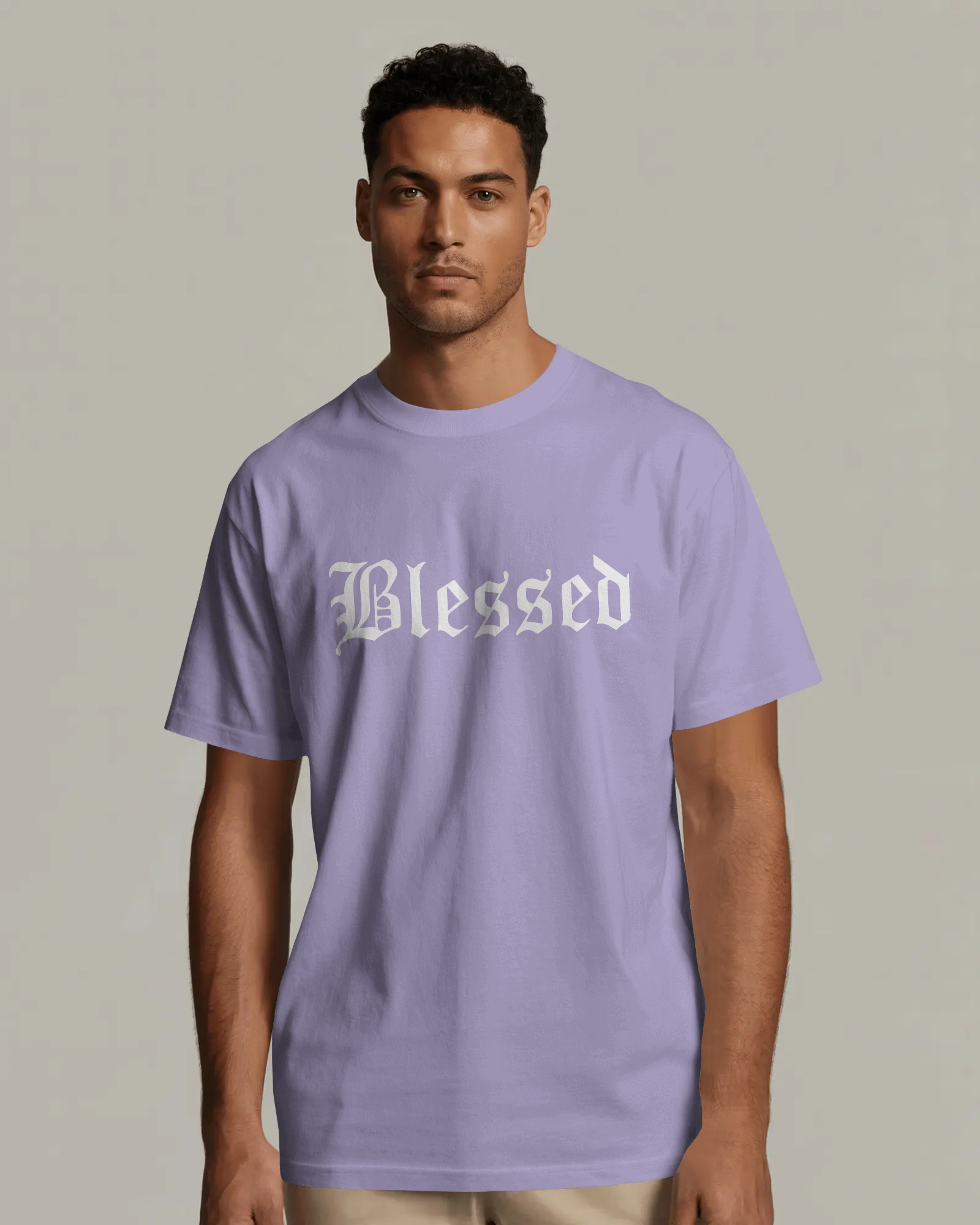 Blessed Gothic Graphic Regular Fit T-Shirt for Men – Streetwear Cotton Tee | Urban Layon