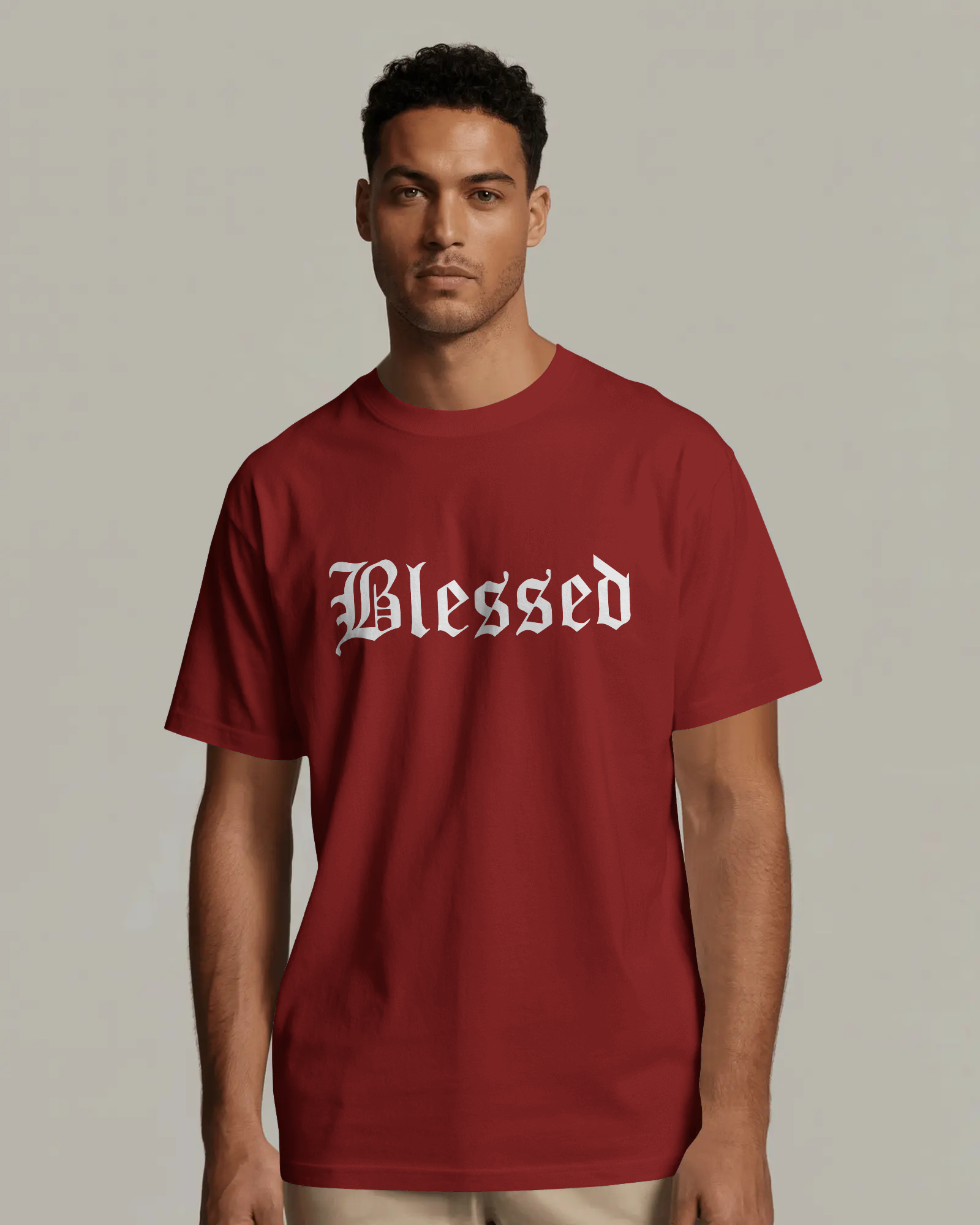 Blessed Gothic Graphic Regular Fit T-Shirt for Men – Streetwear Cotton Tee | Urban Layon