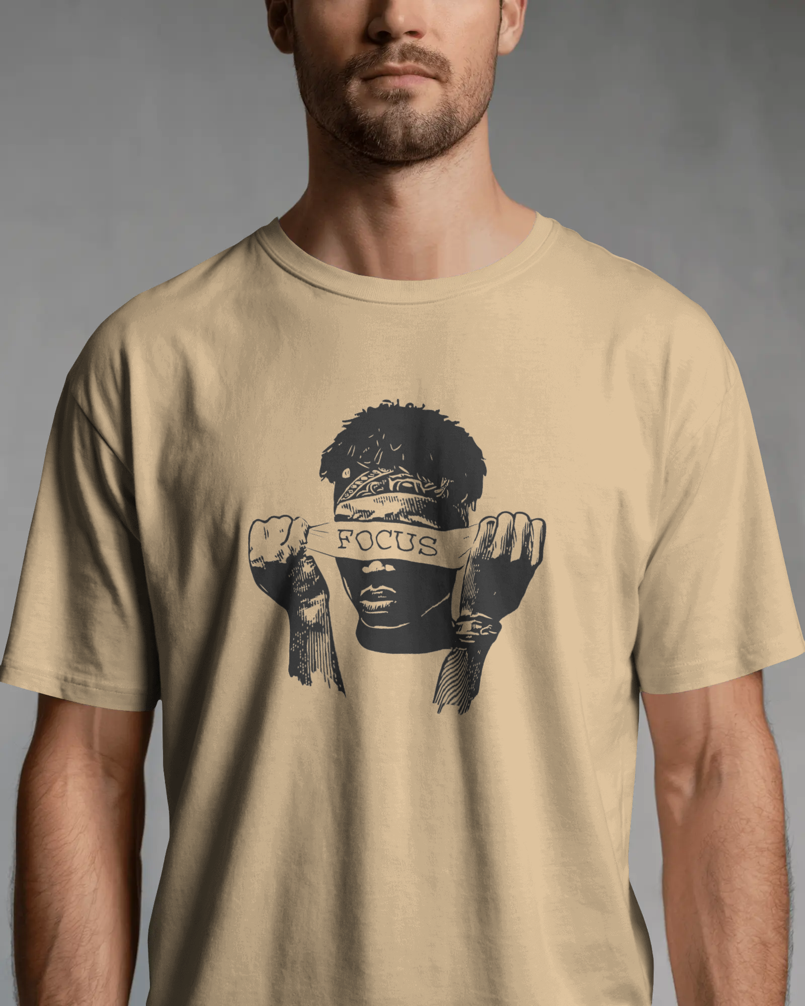 Focus Vision Graphic Regular Fit T-Shirt for Men – Minimal Streetwear Cotton Tee | Urban Layon