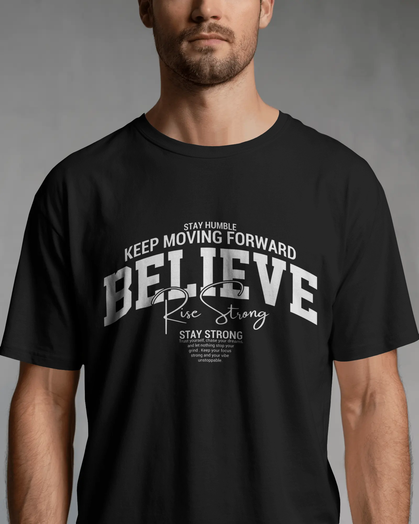 Believe Graphic T-Shirt for Men – Motivational Streetwear Cotton Tee | Urban Layon