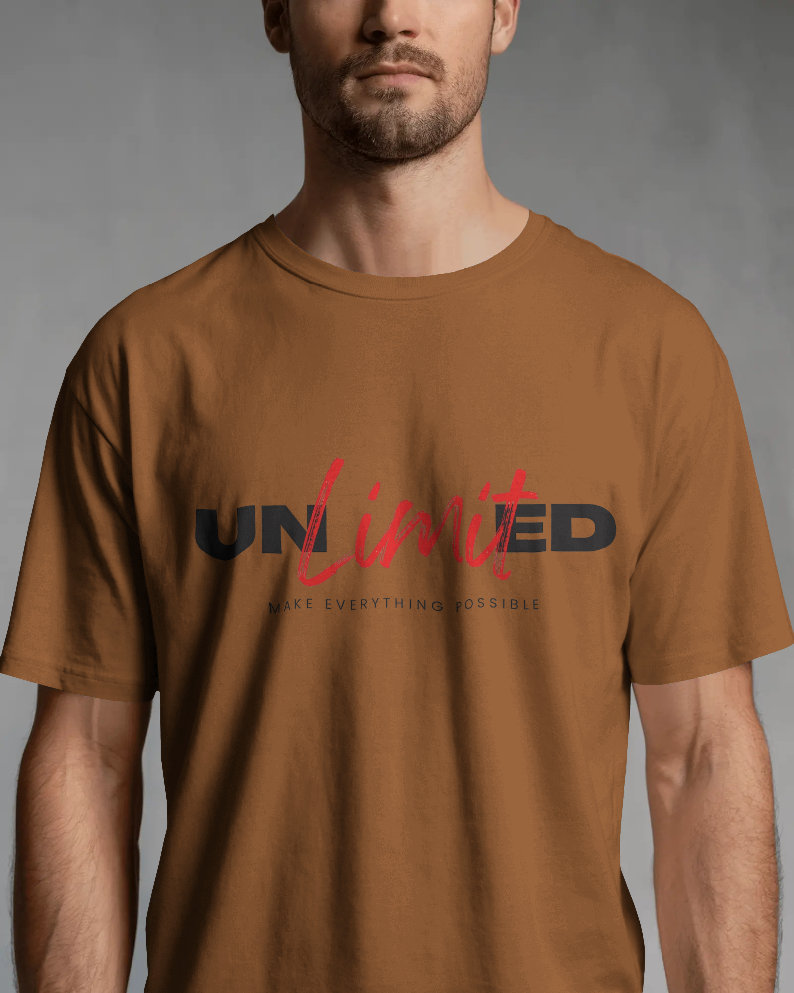 Unlimited Graphic Regular Fit T-Shirt for Men – Motivational Streetwear Cotton Tee | Urban Layon