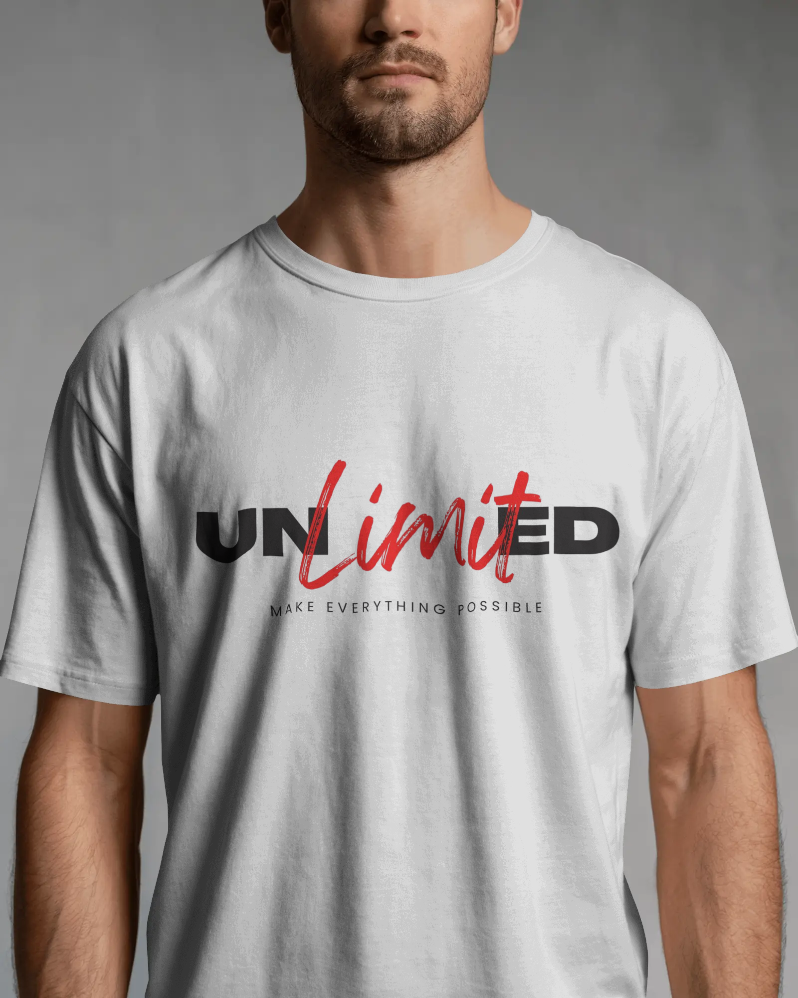 Unlimited Graphic Regular Fit T-Shirt for Men – Motivational Streetwear Cotton Tee | Urban Layon