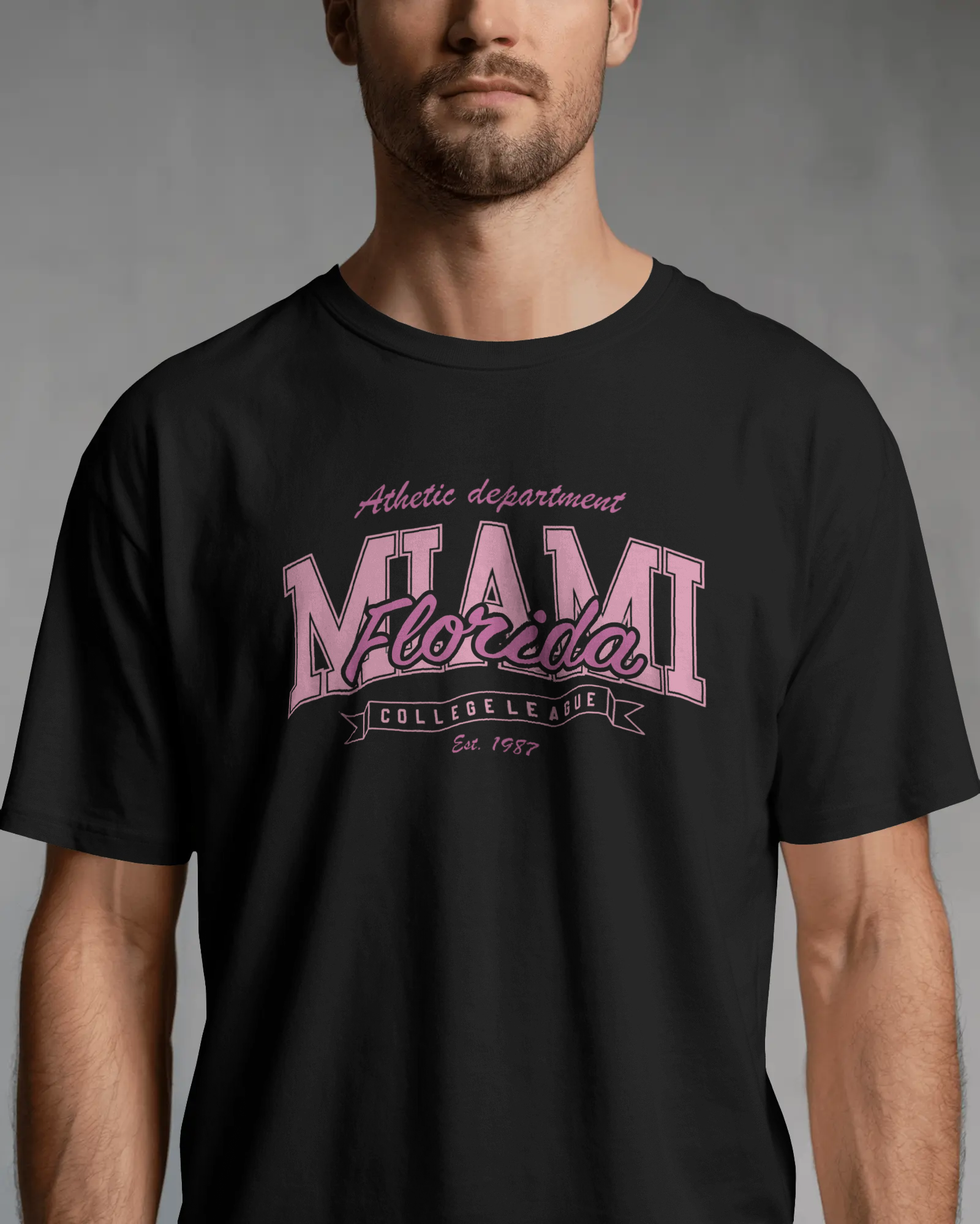 Miami Retro Graphic T-Shirt for Men – Regular Fit Streetwear Tee | Urban Layon