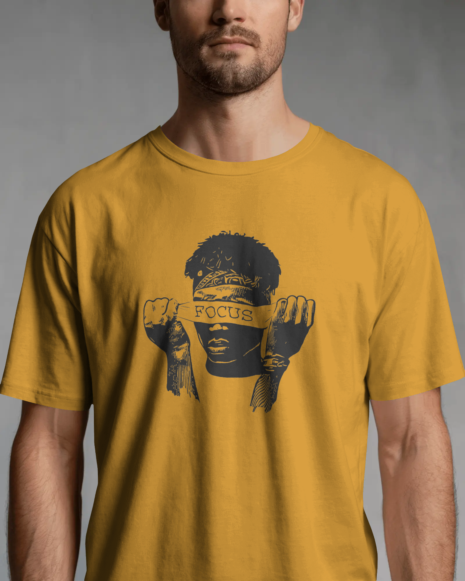 Focus Vision Graphic Regular Fit T-Shirt for Men – Minimal Streetwear Cotton Tee | Urban Layon