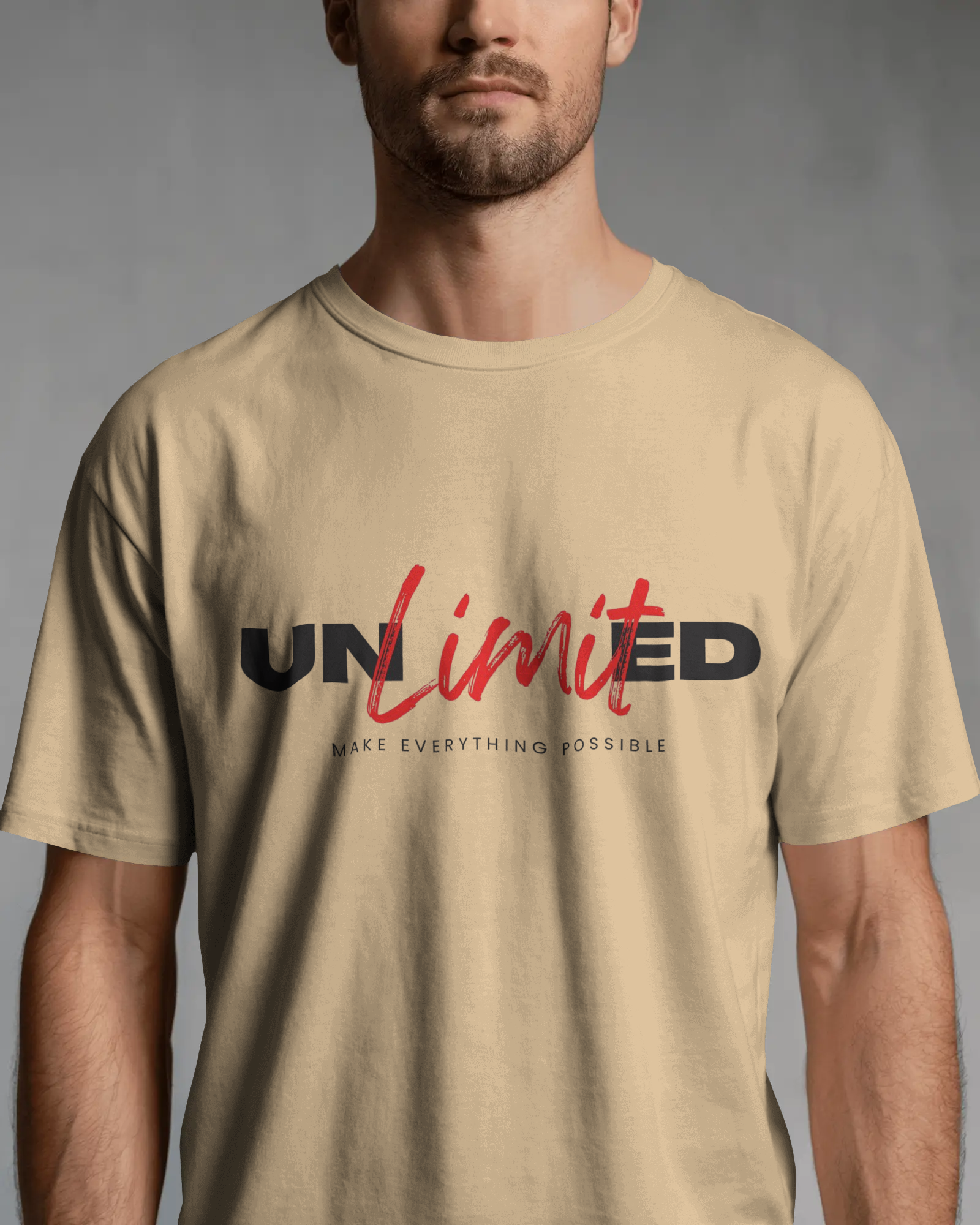 Unlimited Graphic Regular Fit T-Shirt for Men – Motivational Streetwear Cotton Tee | Urban Layon