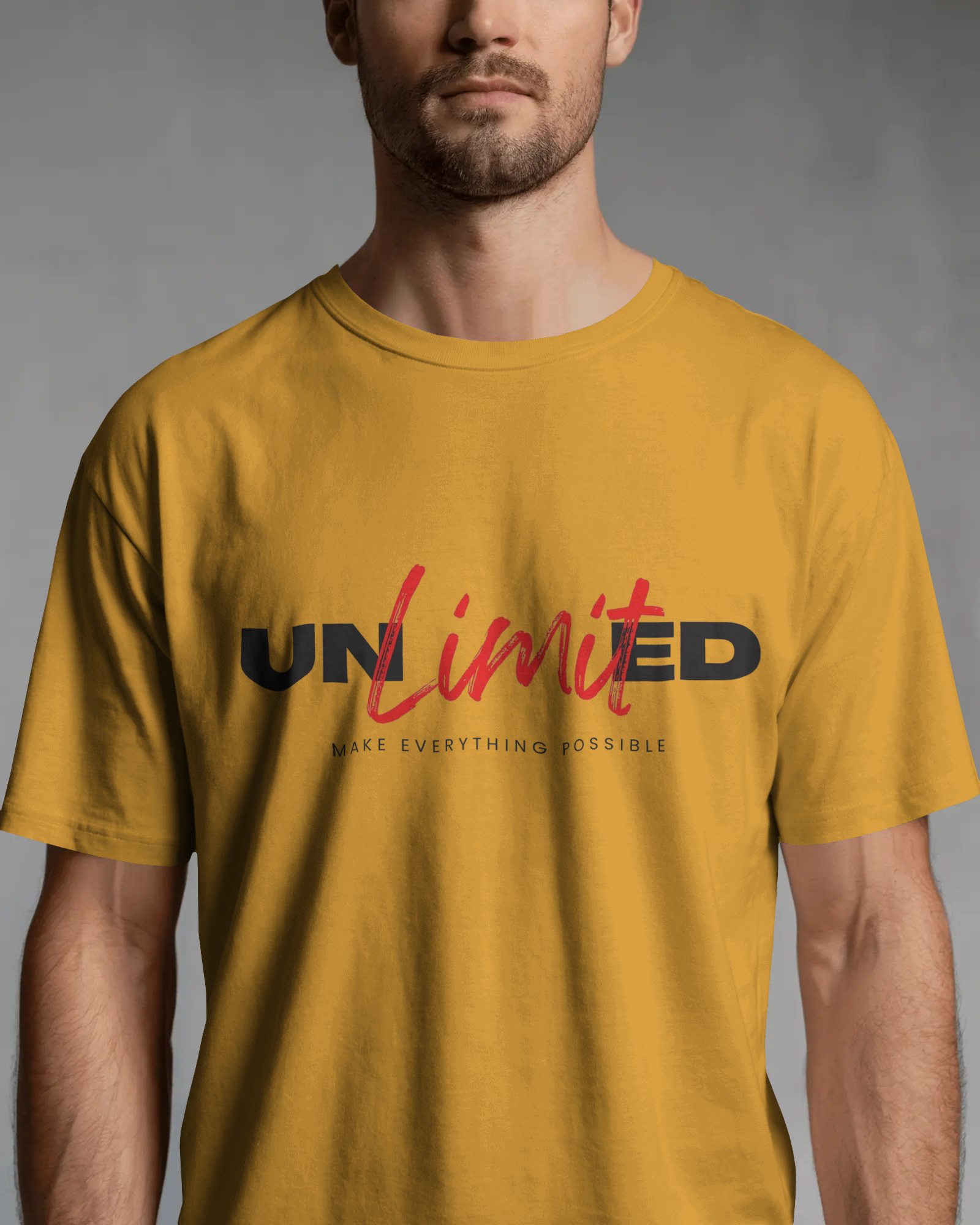 Unlimited Graphic Regular Fit T-Shirt for Men – Motivational Streetwear Cotton Tee | Urban Layon