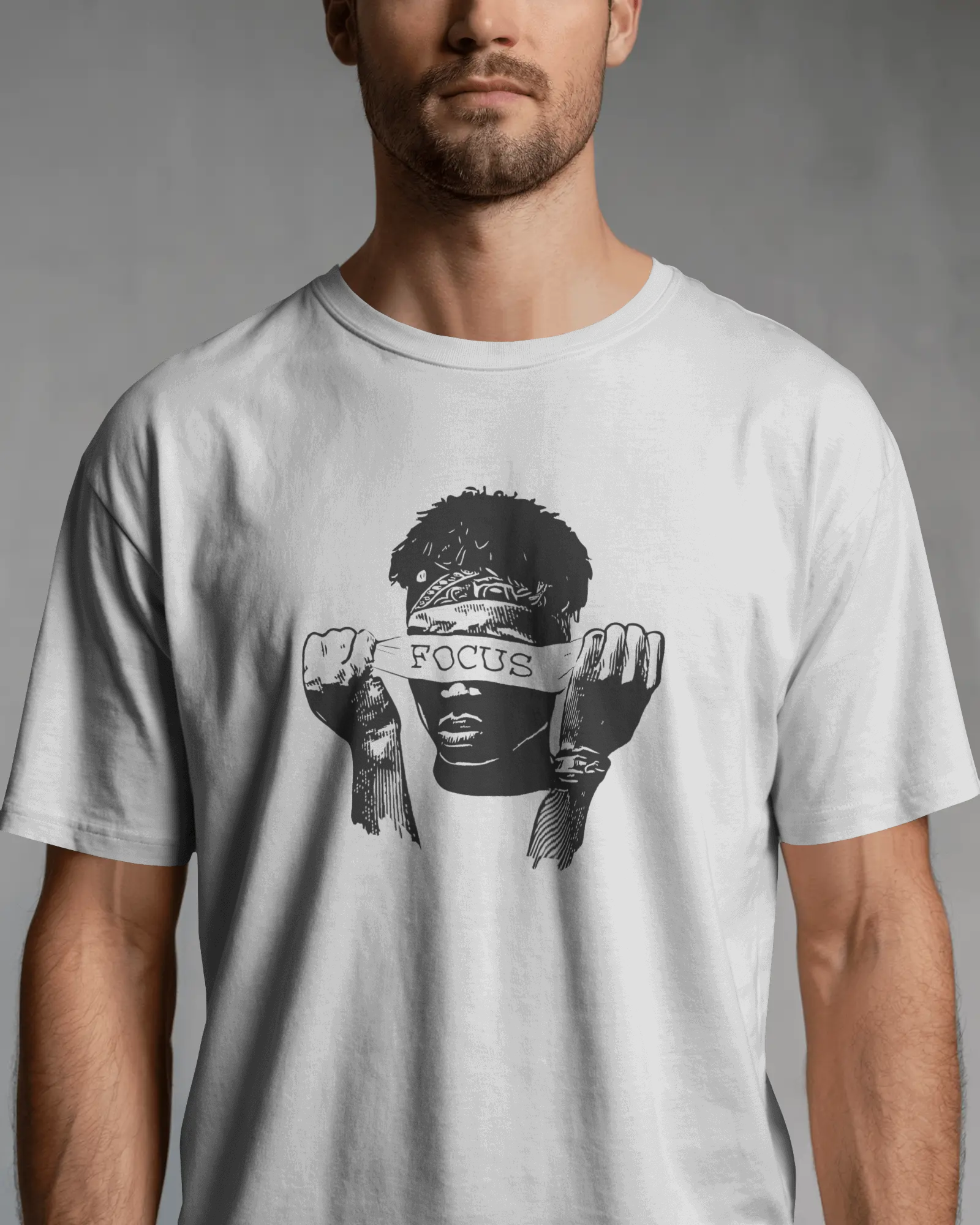 Focus Vision Graphic Regular Fit T-Shirt for Men – Minimal Streetwear Cotton Tee | Urban Layon