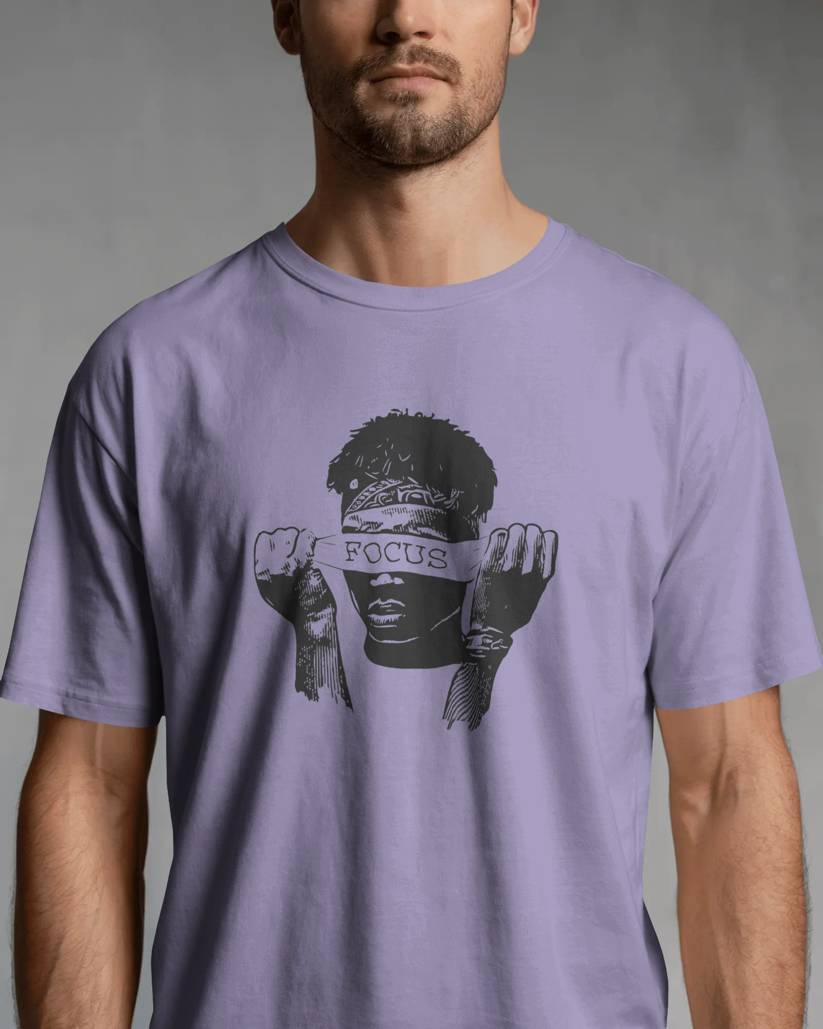 Focus Vision Graphic Regular Fit T-Shirt for Men – Minimal Streetwear Cotton Tee | Urban Layon