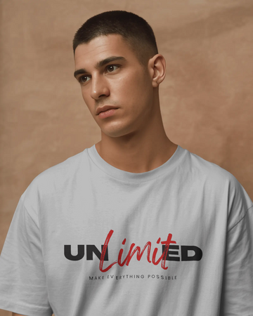 Unlimited Graphic Regular Fit T-Shirt for Men – Motivational Streetwear Cotton Tee | Urban Layon