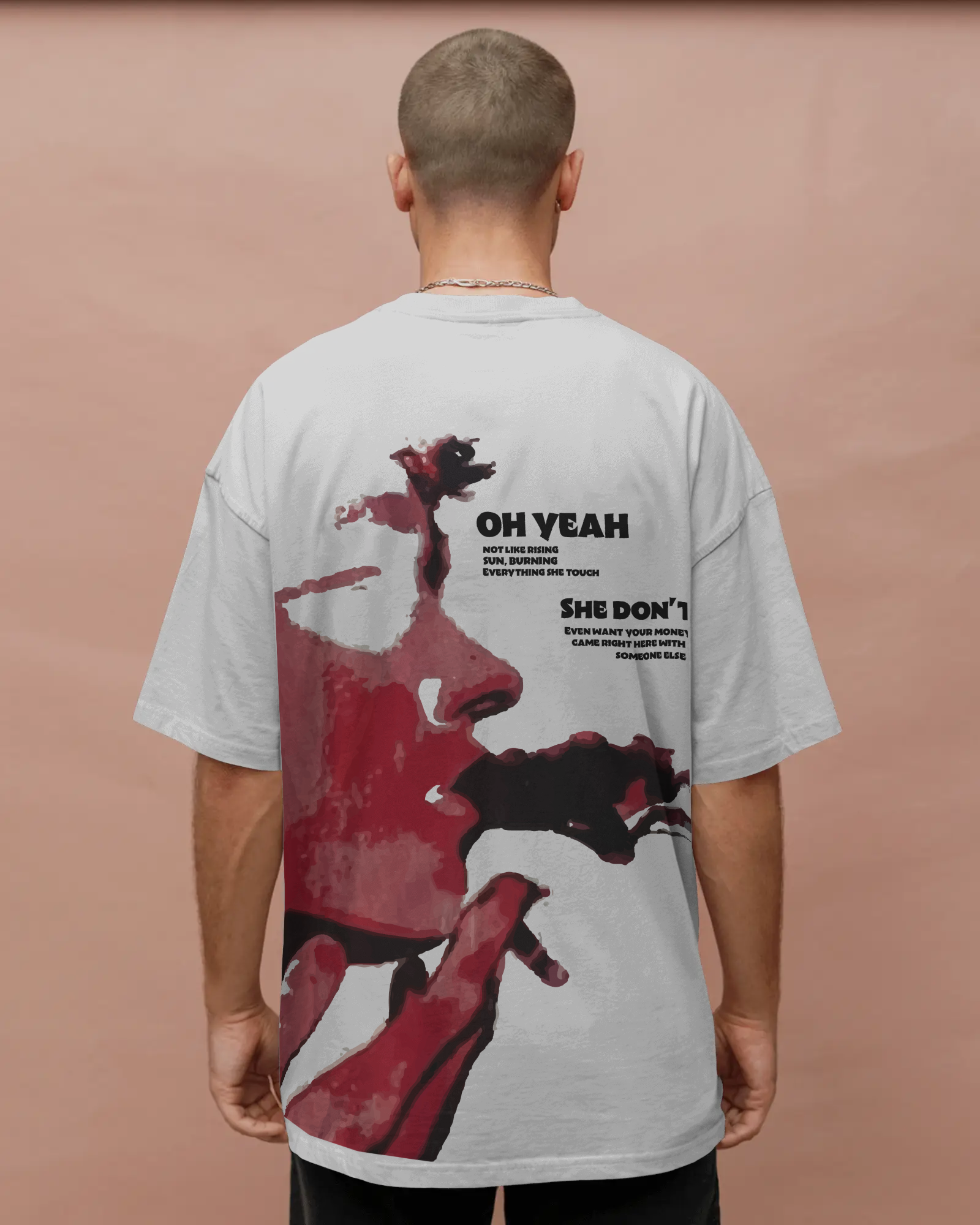 Urban Layon Oversized Graphic T-Shirt for Men – Premium Streetwear Back Print Tee (White)