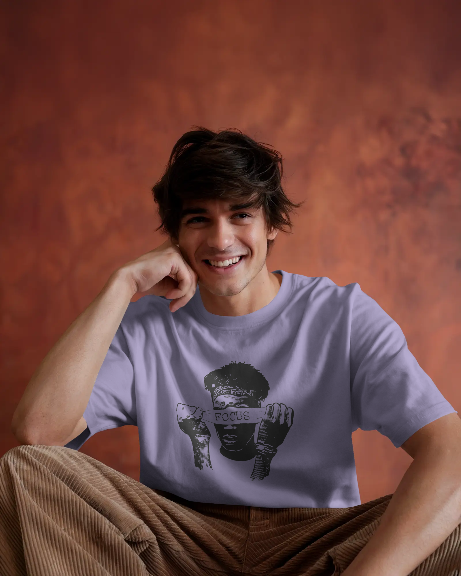 Focus Vision Graphic Regular Fit T-Shirt for Men – Minimal Streetwear Cotton Tee | Urban Layon