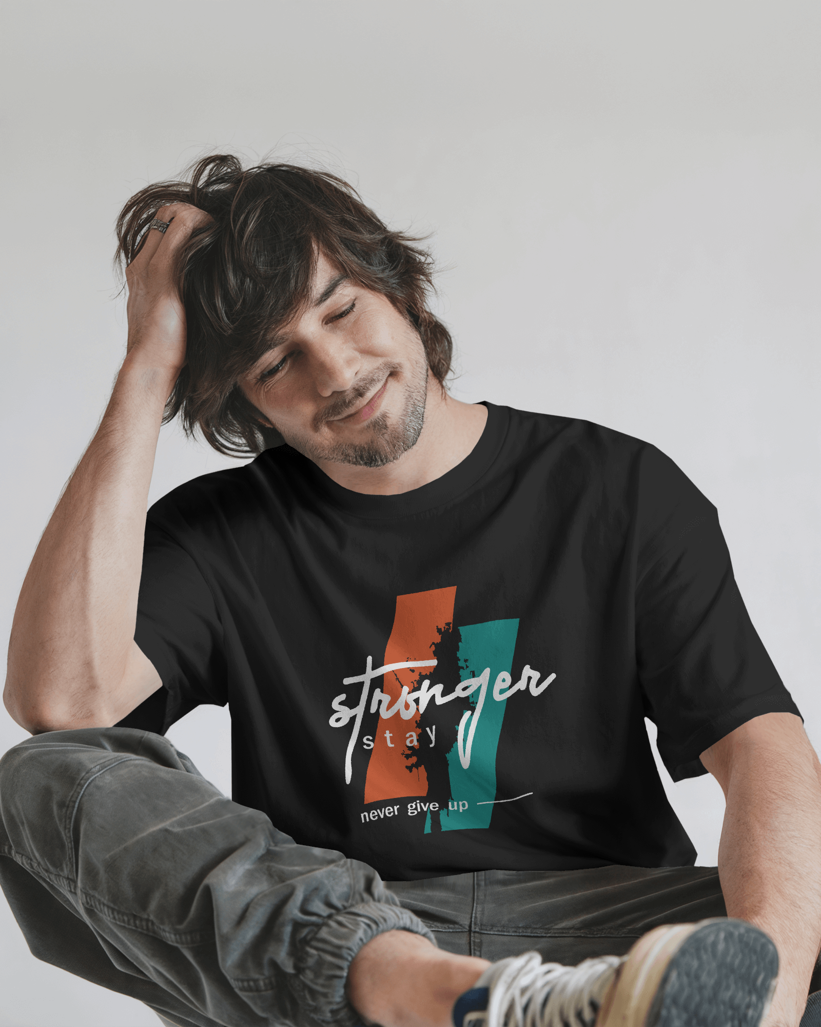 Stronger Stay Graphic T-Shirt for Men – Motivational Streetwear Tee | Urban Layon