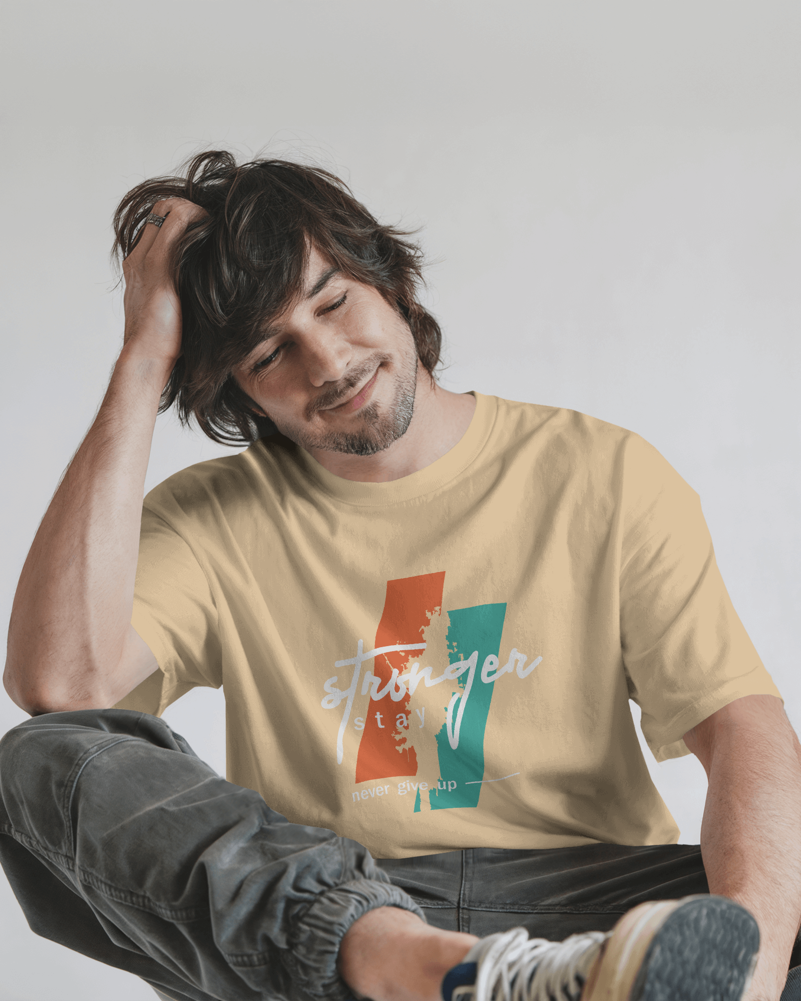 Stronger Stay Graphic T-Shirt for Men – Motivational Streetwear Tee | Urban Layon