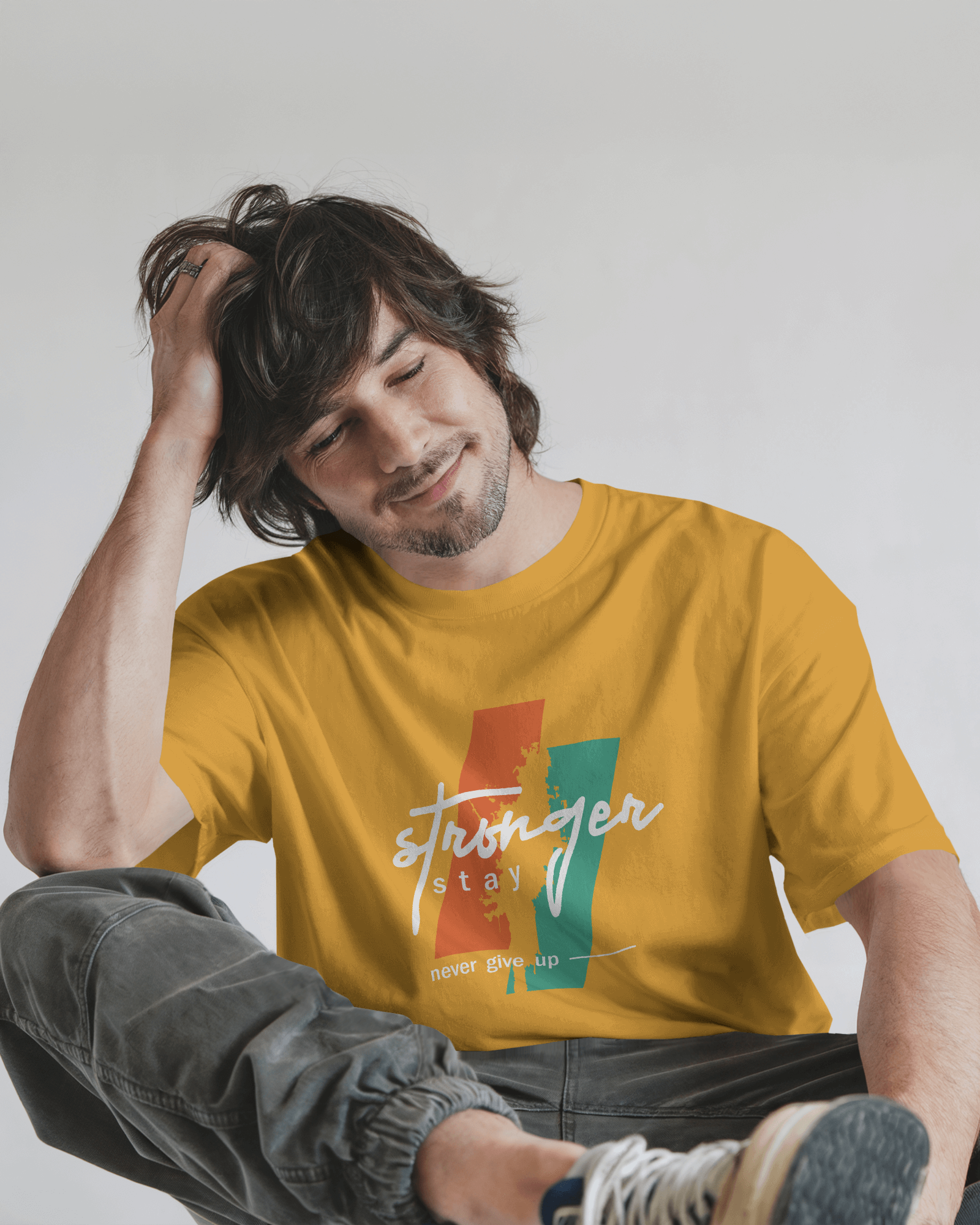 Stronger Stay Graphic T-Shirt for Men – Motivational Streetwear Tee | Urban Layon