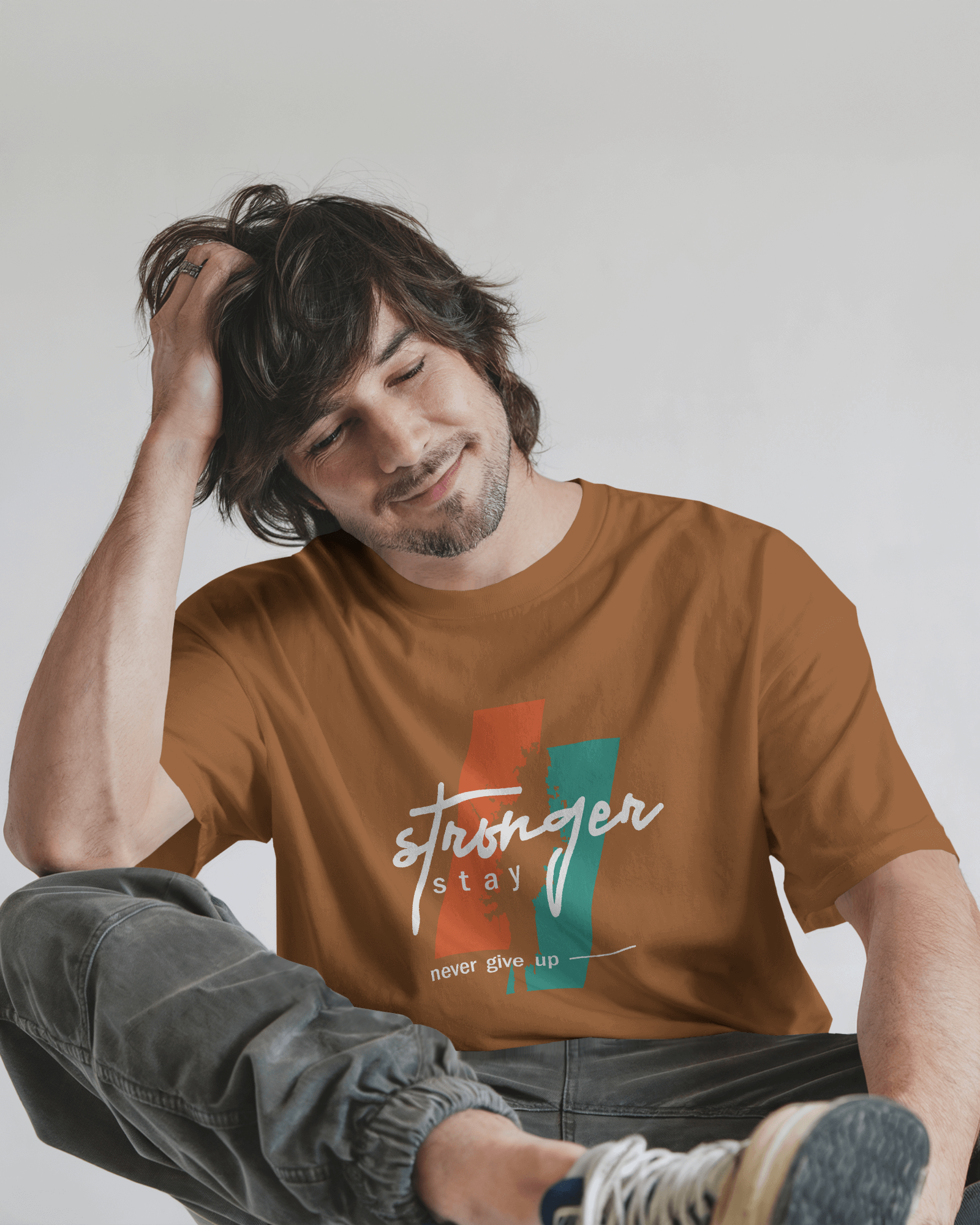 Stronger Stay Graphic T-Shirt for Men – Motivational Streetwear Tee | Urban Layon