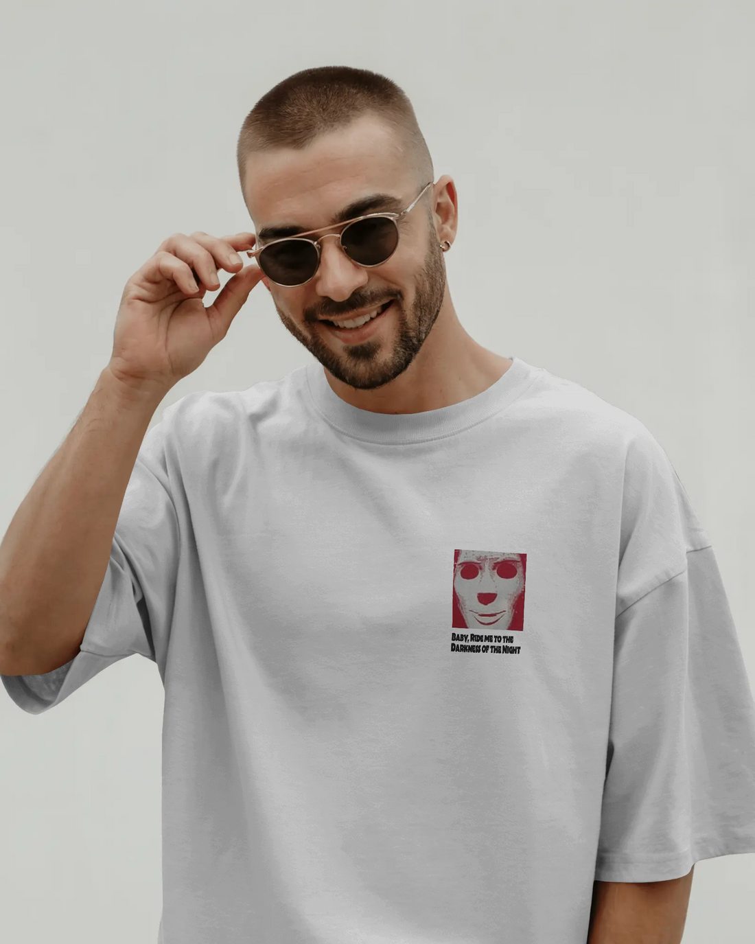 Urban Layon Oversized Graphic T-Shirt for Men – Premium Streetwear Back Print Tee (White)
