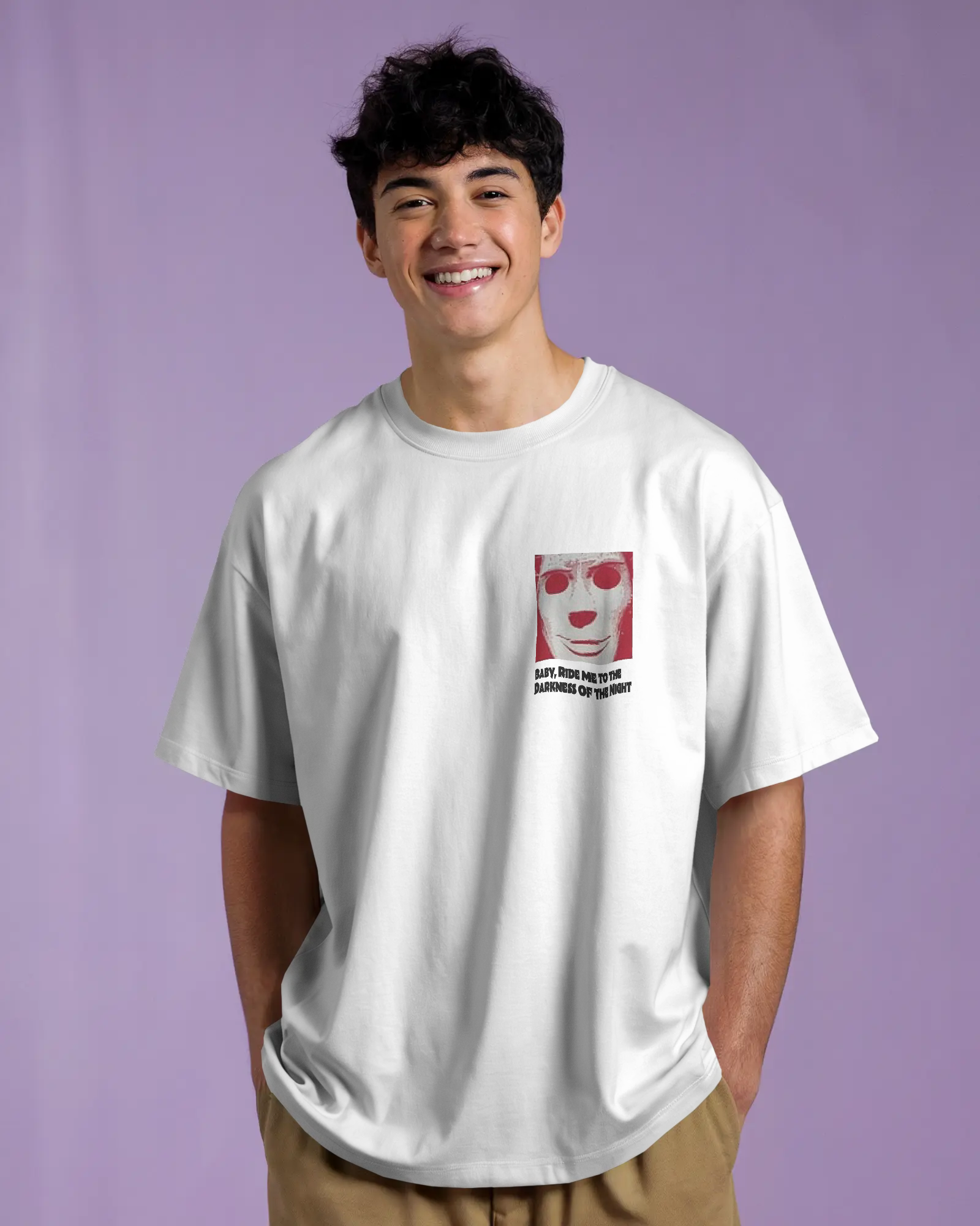Urban Layon Oversized Graphic T-Shirt for Men – Premium Streetwear Back Print Tee (White)