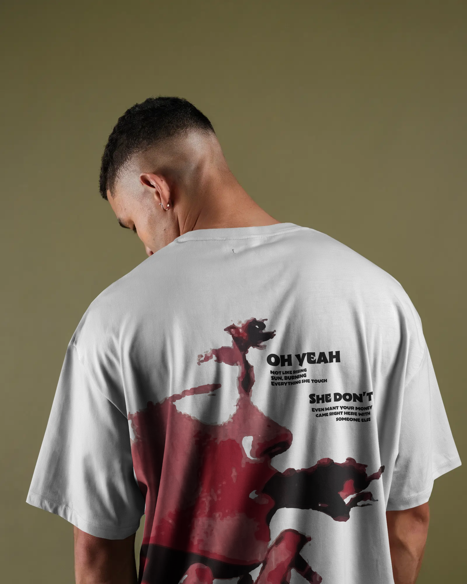 Urban Layon Oversized Graphic T-Shirt for Men – Premium Streetwear Back Print Tee (White)