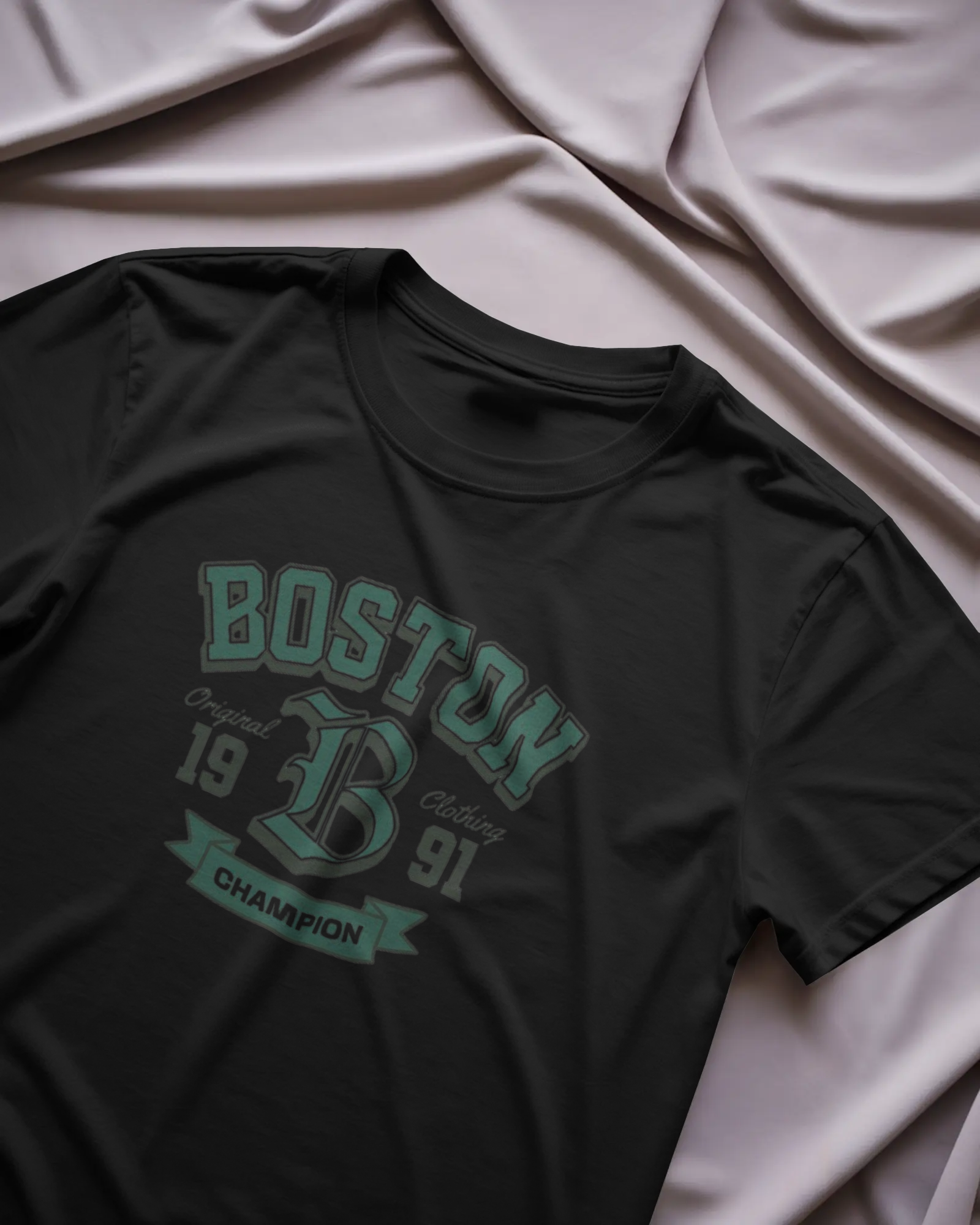 Boston Champion Graphic Regular Fit T-Shirt for Men – Varsity Streetwear Cotton Tee | Urban Layon