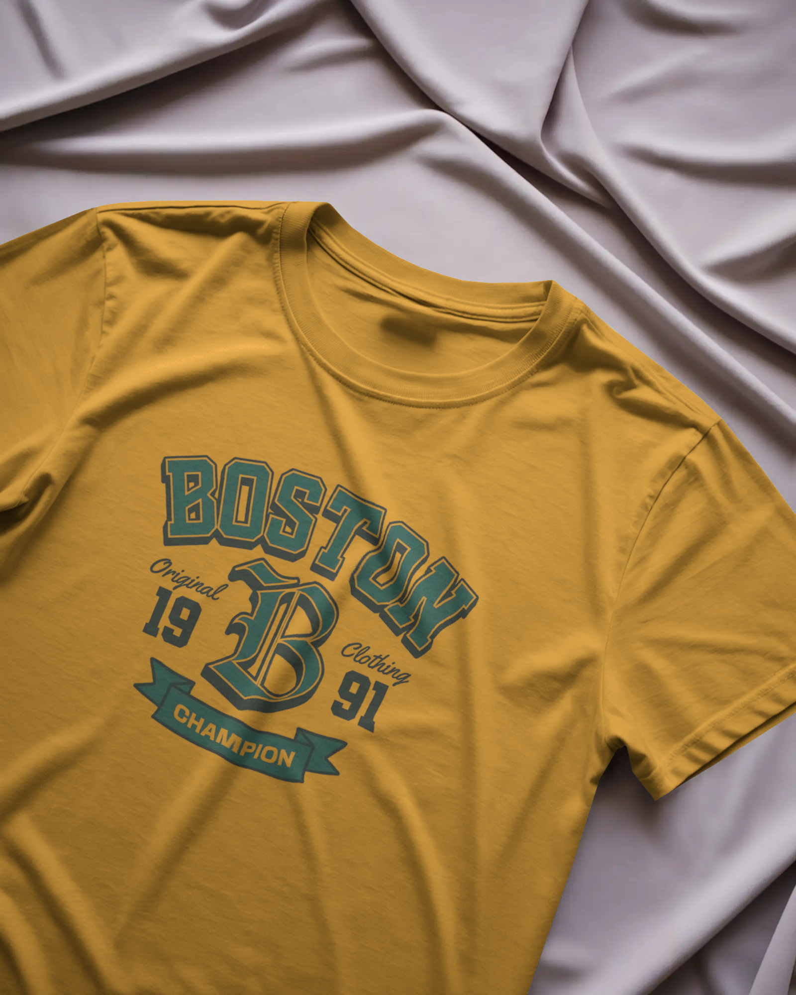 Boston Champion Graphic Regular Fit T-Shirt for Men – Varsity Streetwear Cotton Tee | Urban Layon