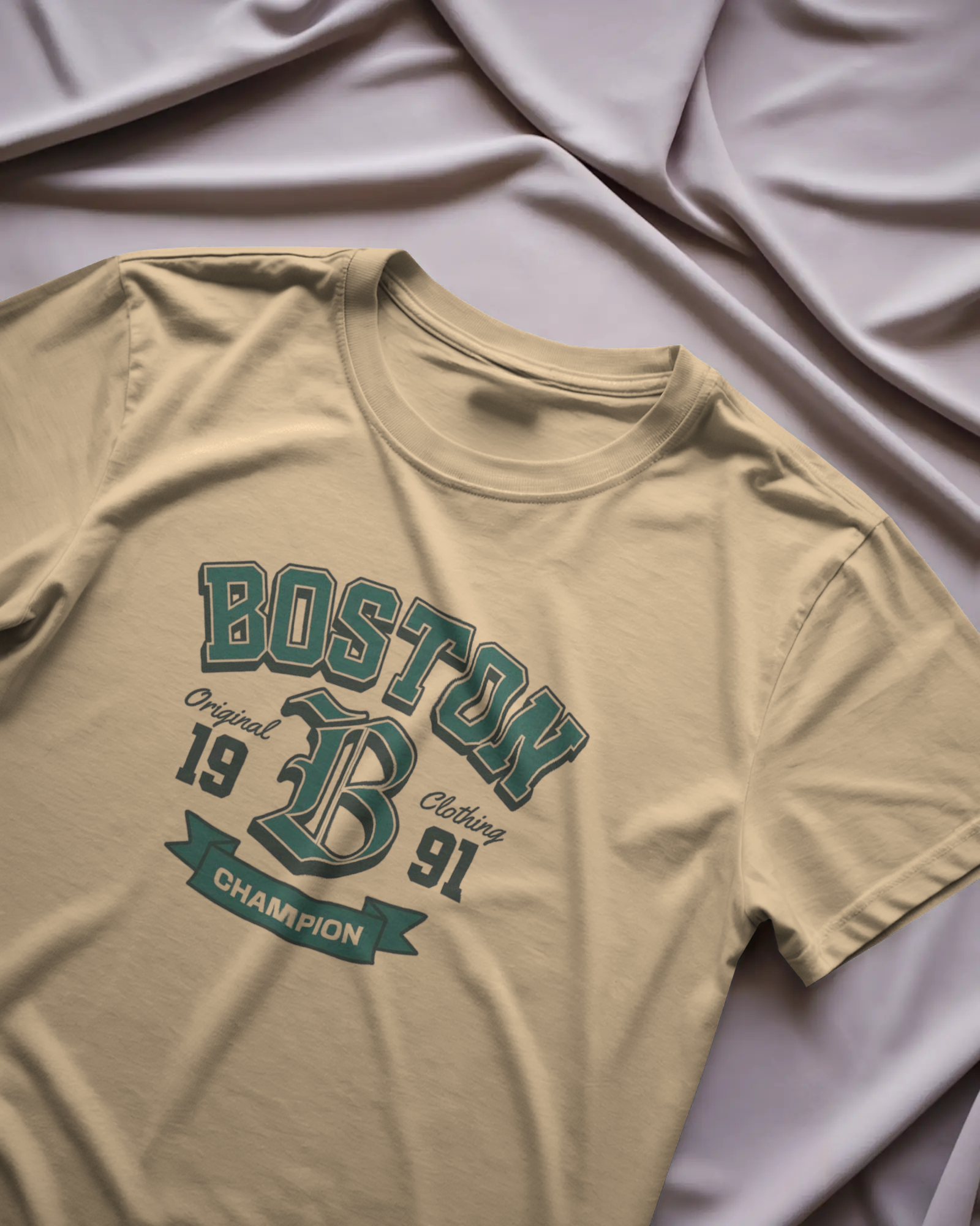 Boston Champion Graphic Regular Fit T-Shirt for Men – Varsity Streetwear Cotton Tee | Urban Layon