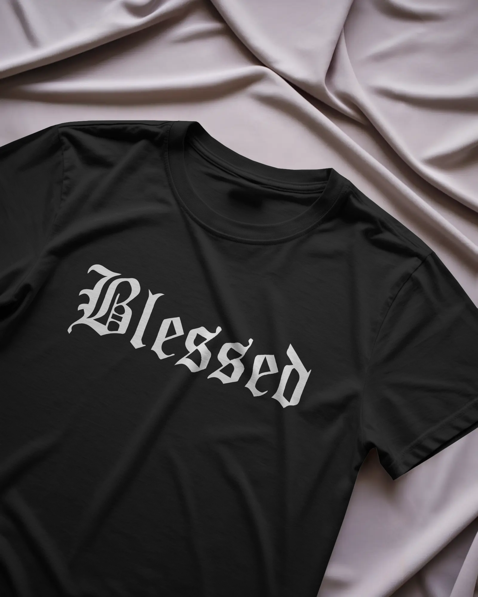 Blessed Gothic Graphic Regular Fit T-Shirt for Men – Streetwear Cotton Tee | Urban Layon