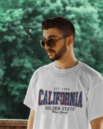 California Golden State Graphic Regular Fit T-Shirt for Men – West Coast Cotton Tee | Urban Layon