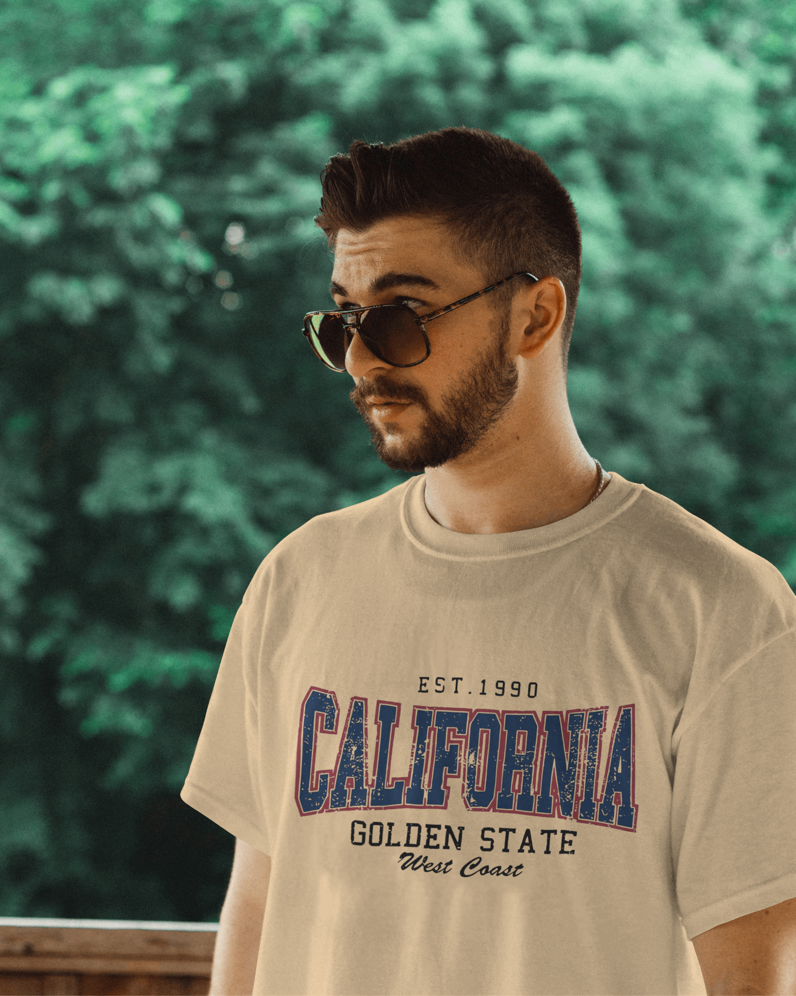 California Golden State Graphic Regular Fit T-Shirt for Men – West Coast Cotton Tee | Urban Layon